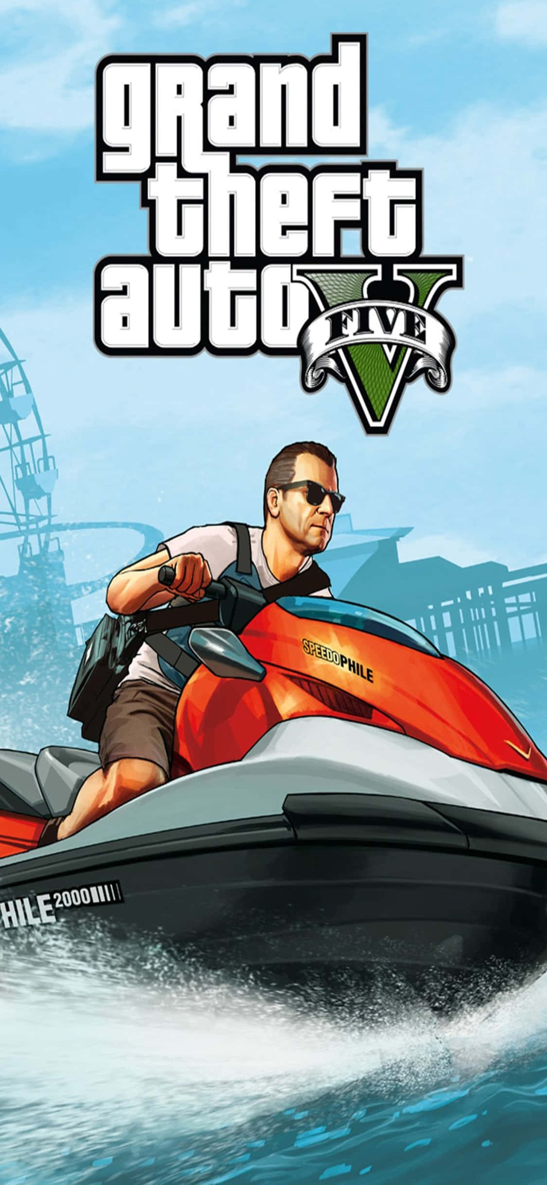 iPhone X Grand Theft Auto V -tausta ja vesiskootteri Taustakuvat