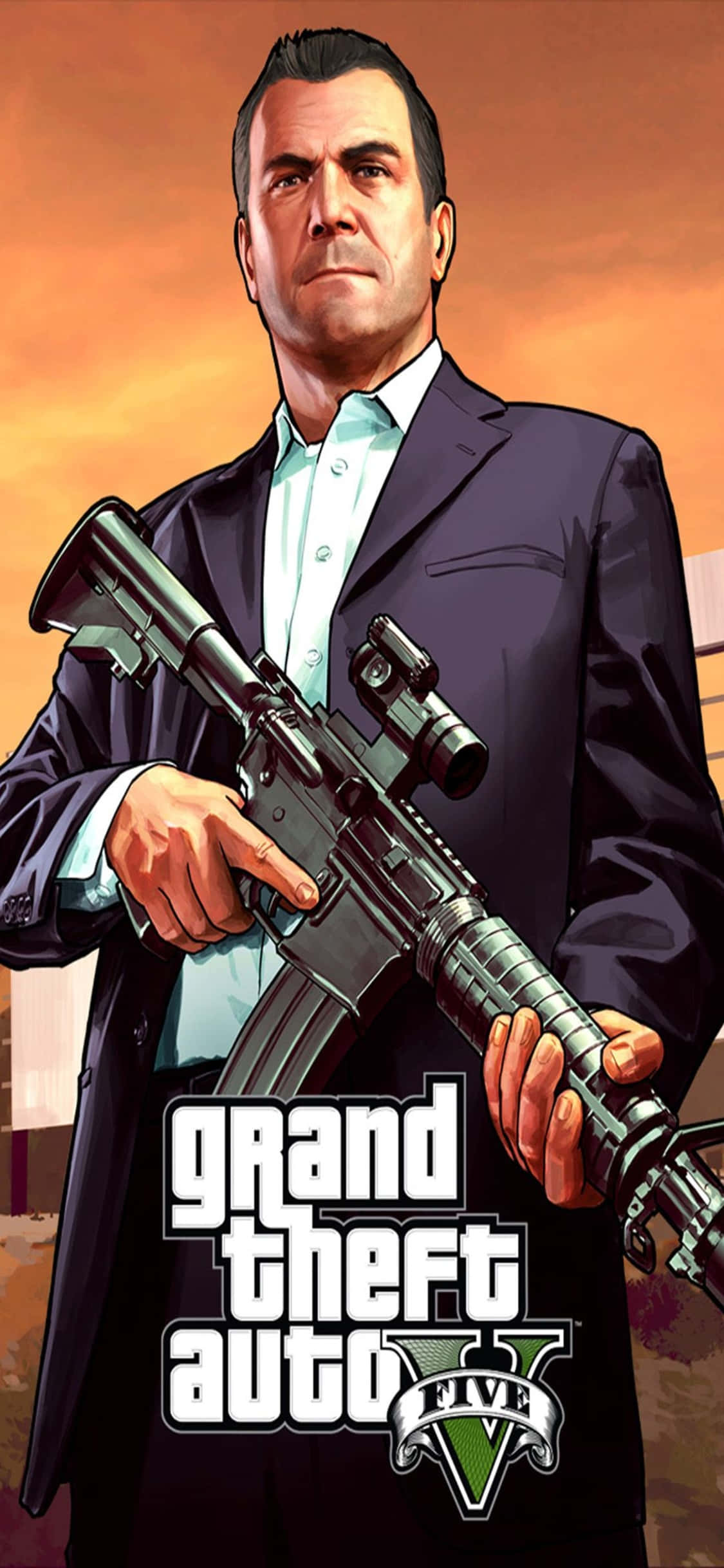 iPhone X Grand Theft Auto V -tausta ase ja Michael Taustakuvat