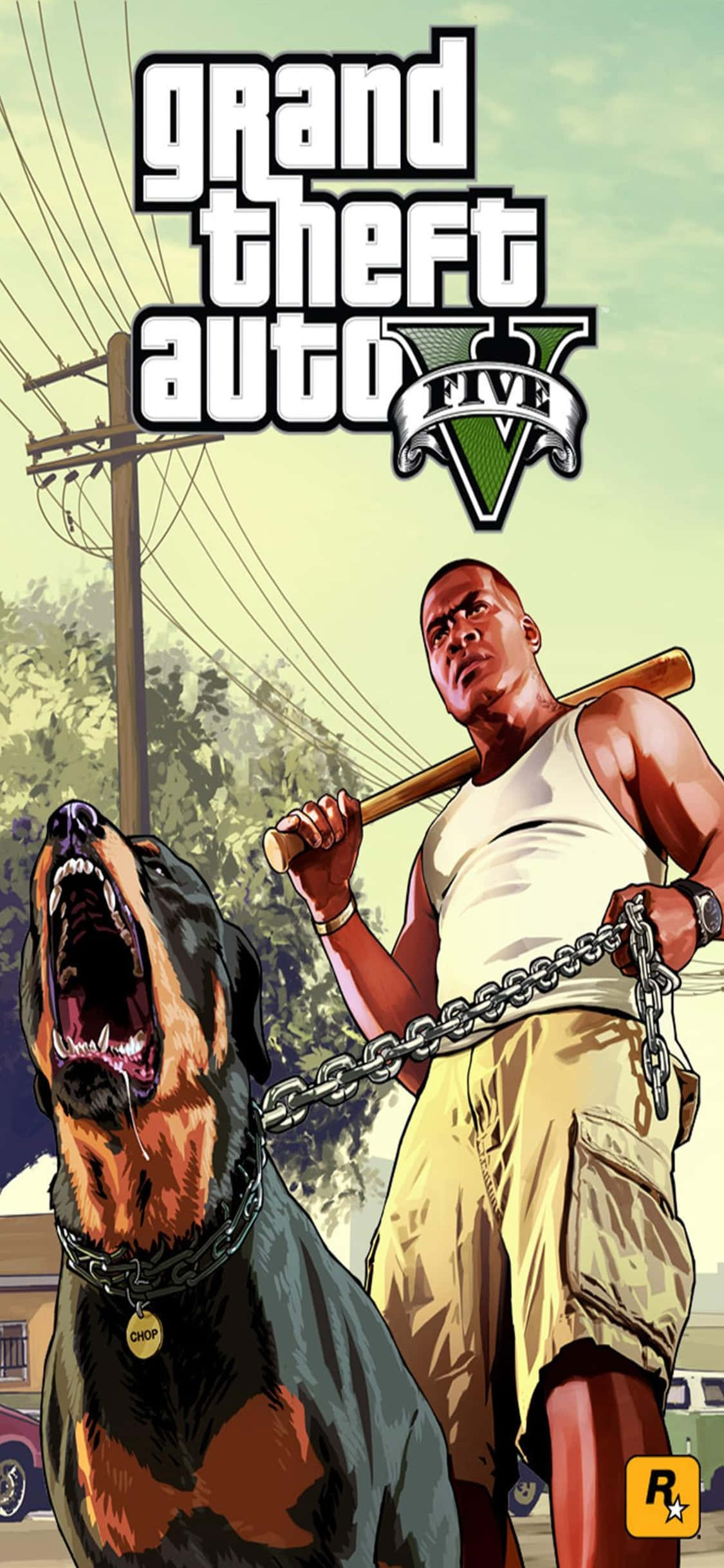 iPhone X Grand Theft Auto V -tausta Franklin & Chop Taustakuvat