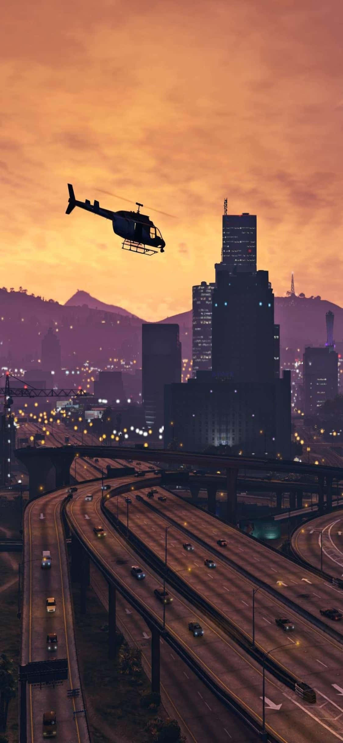 iPhone X Grand Theft Auto V -tausta ja helikopteri Taustakuvat