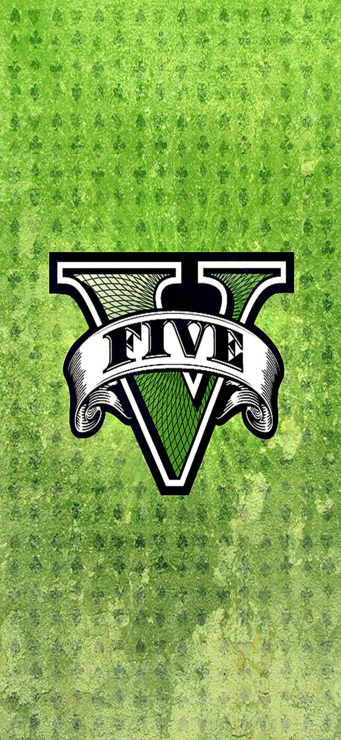 iPhone X Grand Theft Auto V -tausta ja pelin logo Taustakuvat