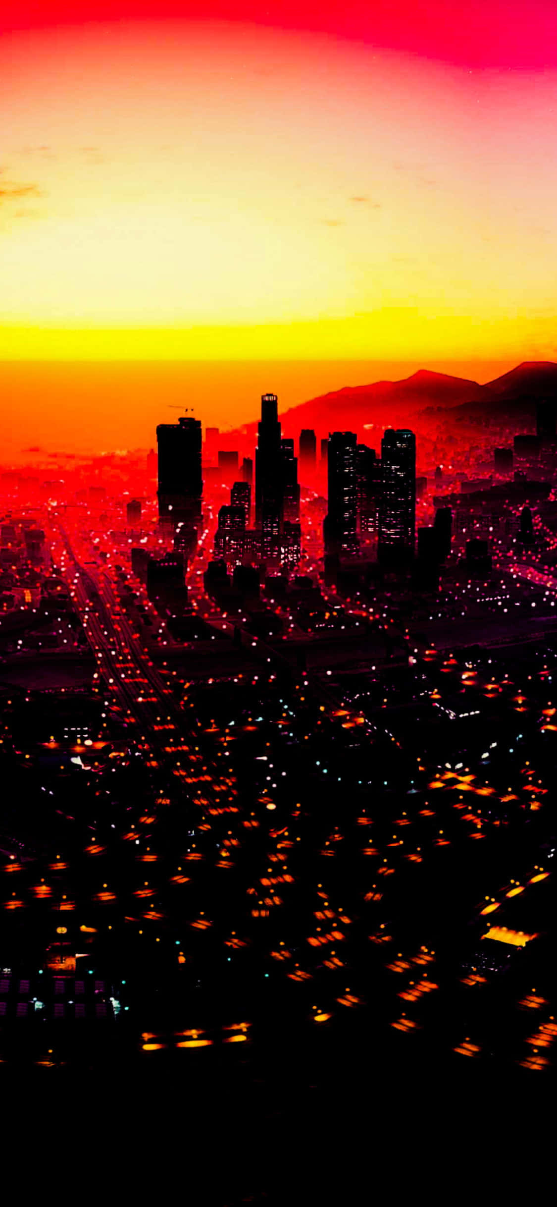 iPhone X Grand Theft Auto V -tausta Punainen auringonlasku Taustakuvat