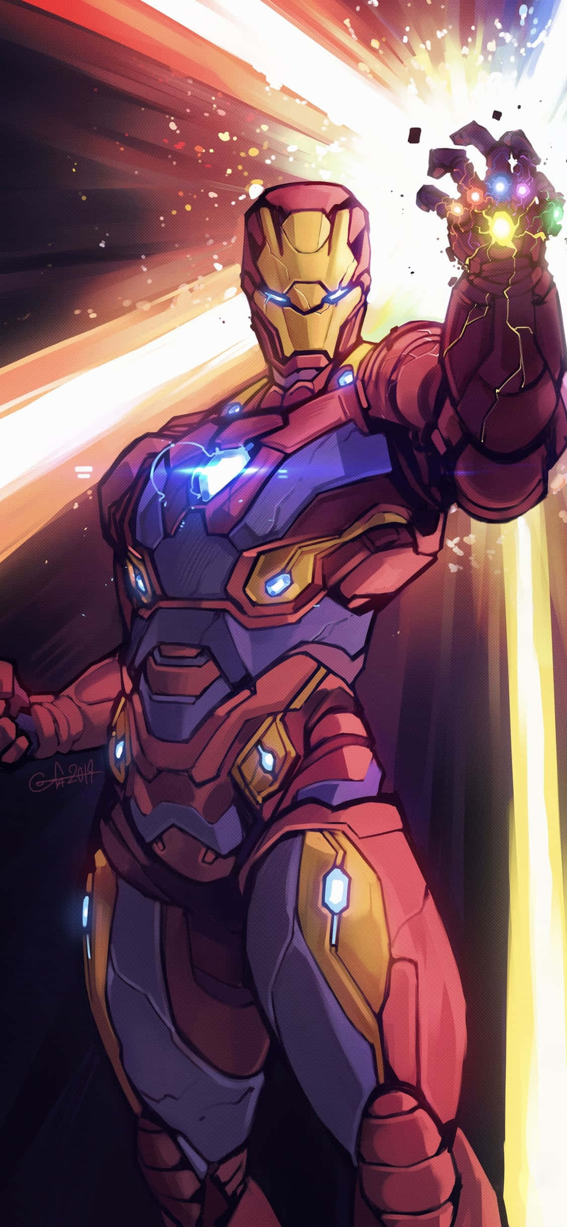 iPhone X Iron Man -taustakuva Iron Man ikuisuuskivien kanssa Taustakuvat