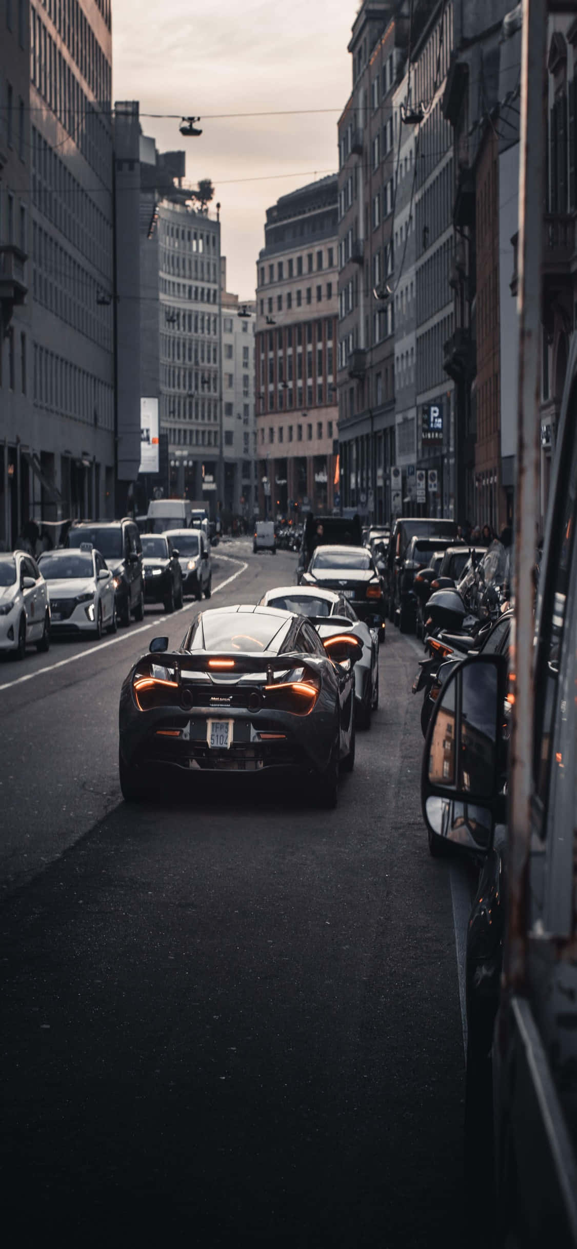 iPhone X Mclaren 720s Kaupunkinäkymä Taustakuva Taustakuvat