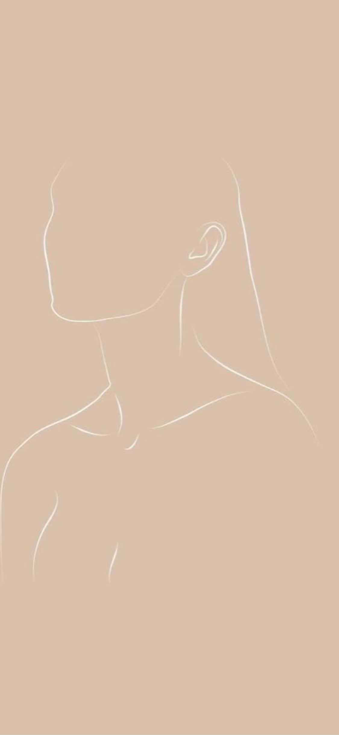 iPhone X Minimal Lady Line Art Background Taustakuvat