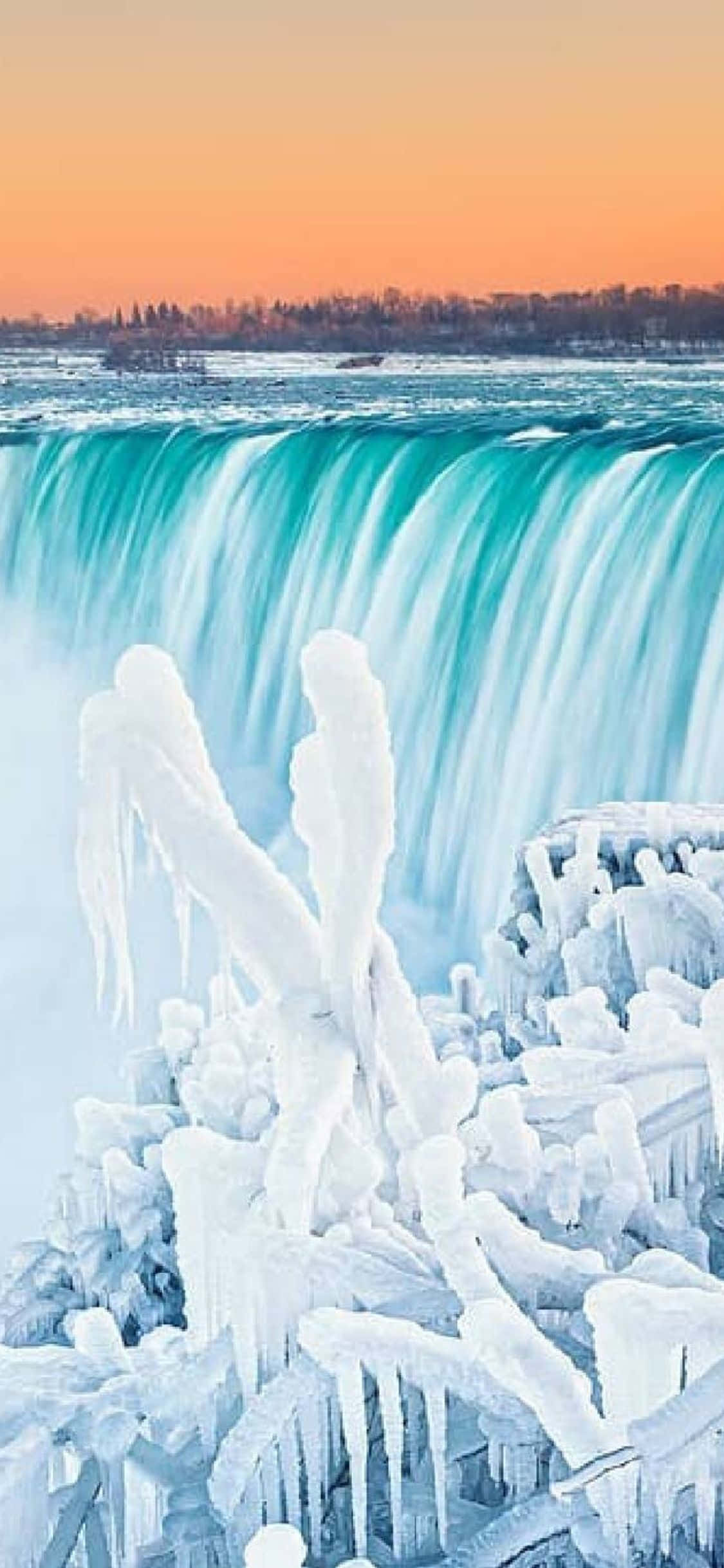 iPhone X Niagara Falls Jäätynyt -tausta Taustakuvat