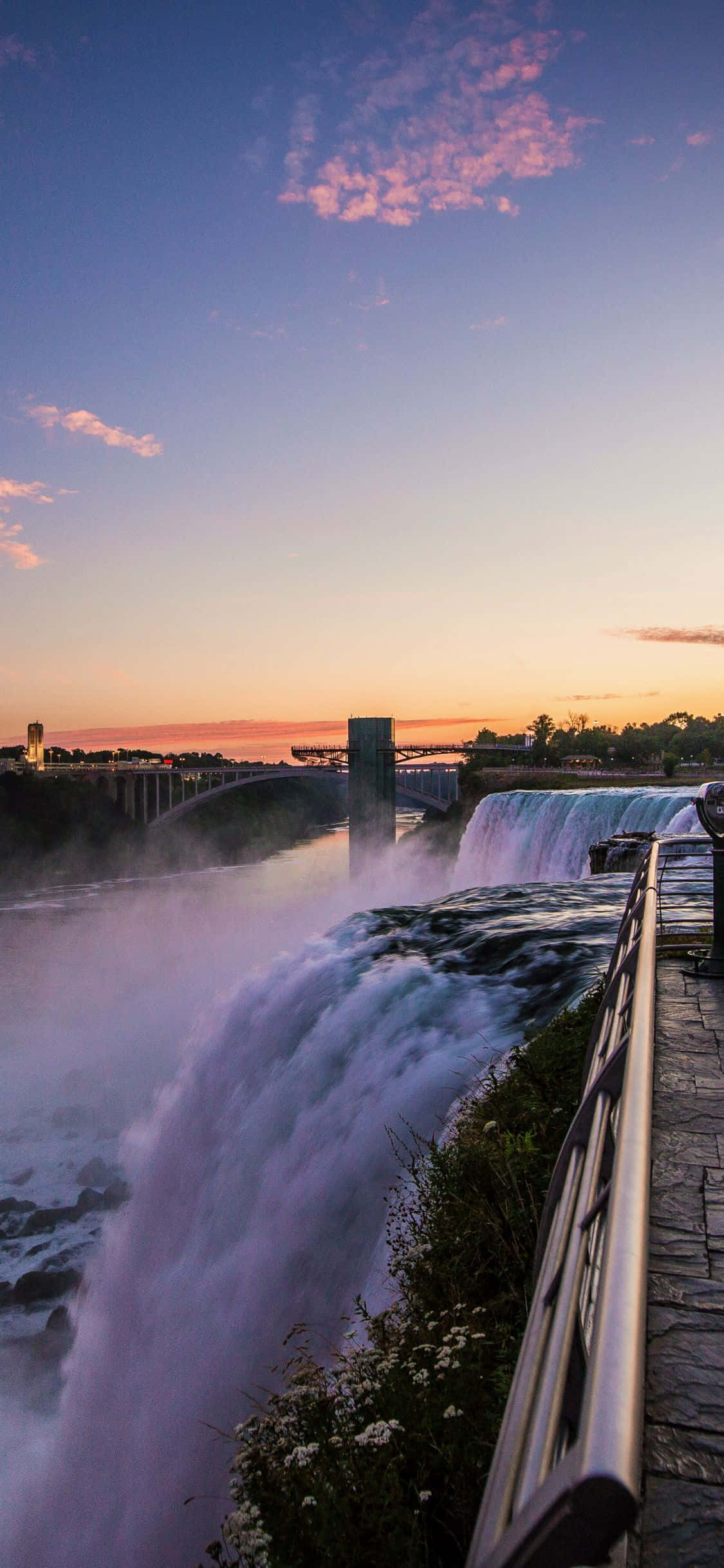 iPhone X Niagara Putoukset Auringonlasku Taivas Taustakuva Taustakuvat