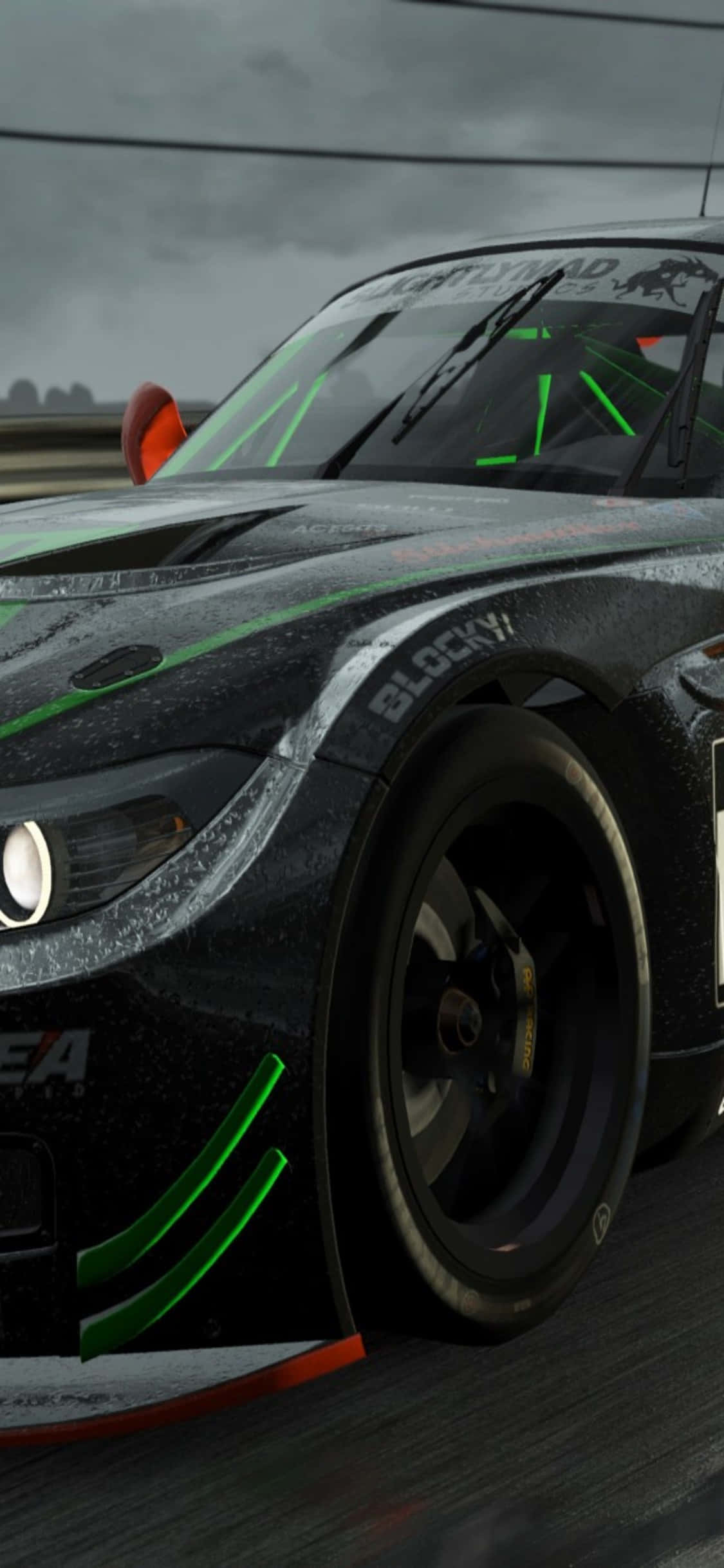 iPhone X Project Cars -taustakuva Kiiltävä musta BMW Z4 GT3 (E89) Taustakuvat