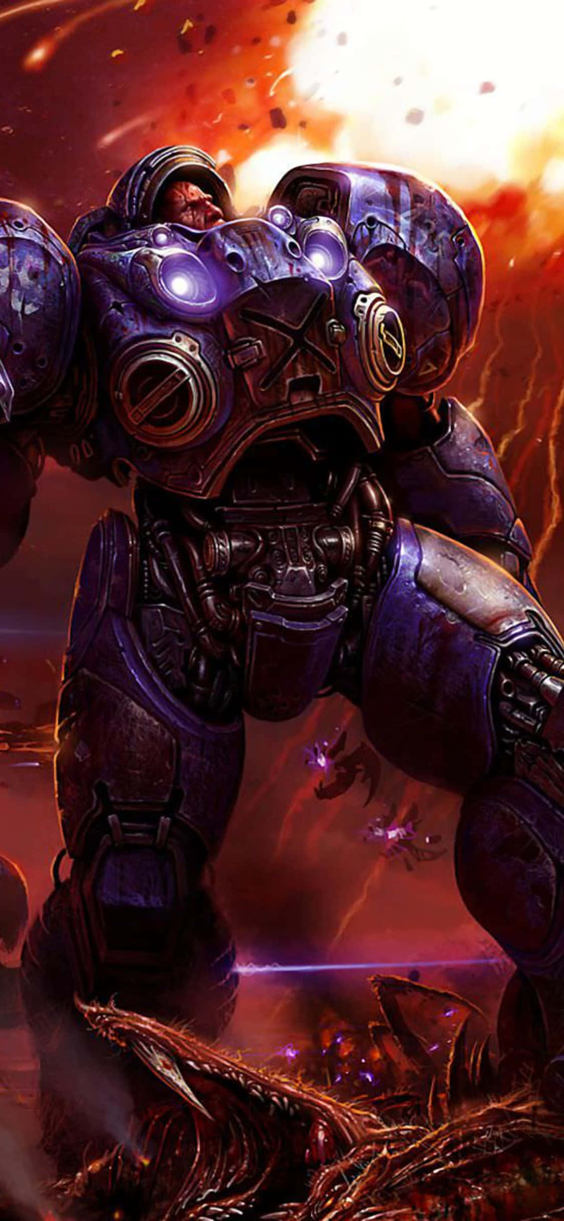 iPhone X Starcraft Ii Tausta Raskas Mecha Taustakuvat