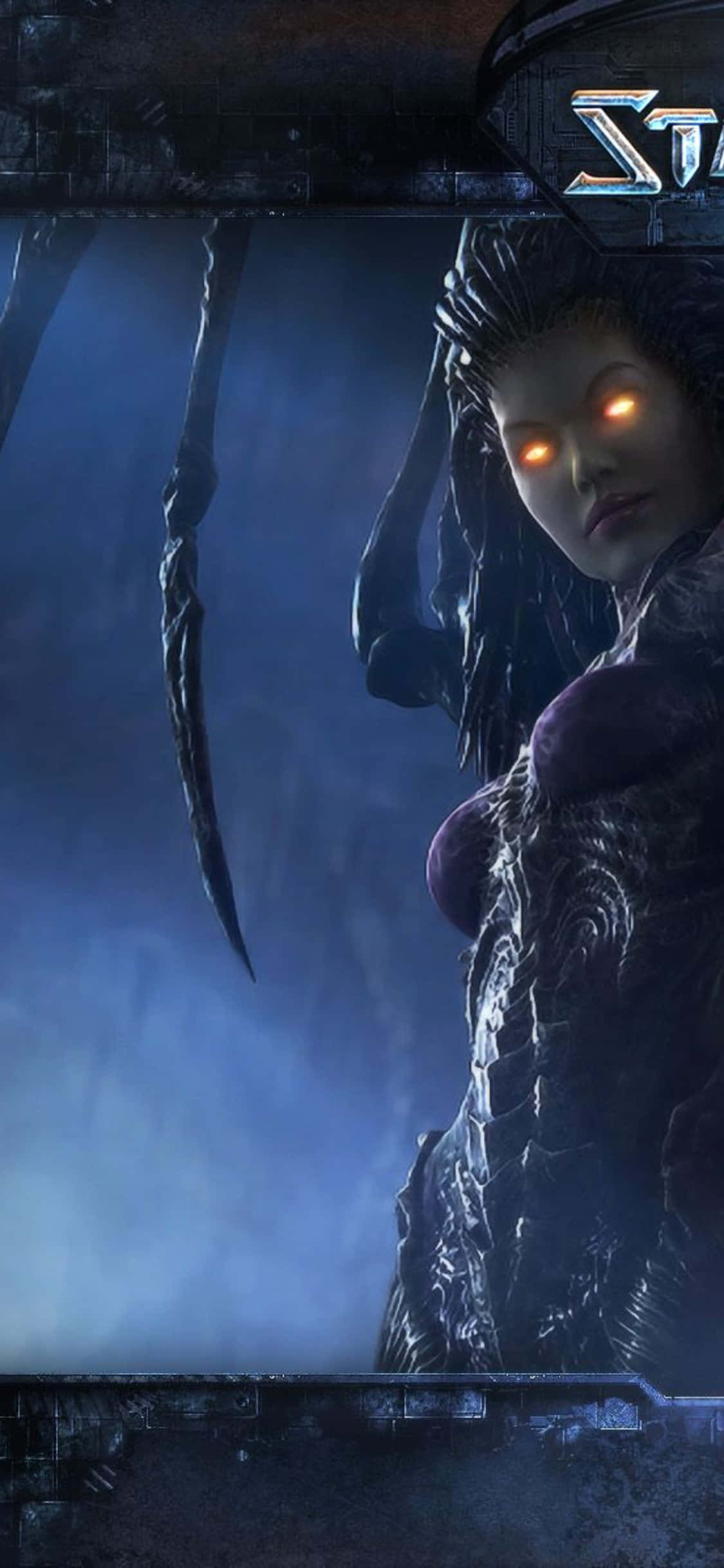 iPhone X Starcraft II -tausta keltaiset silmät Taustakuvat