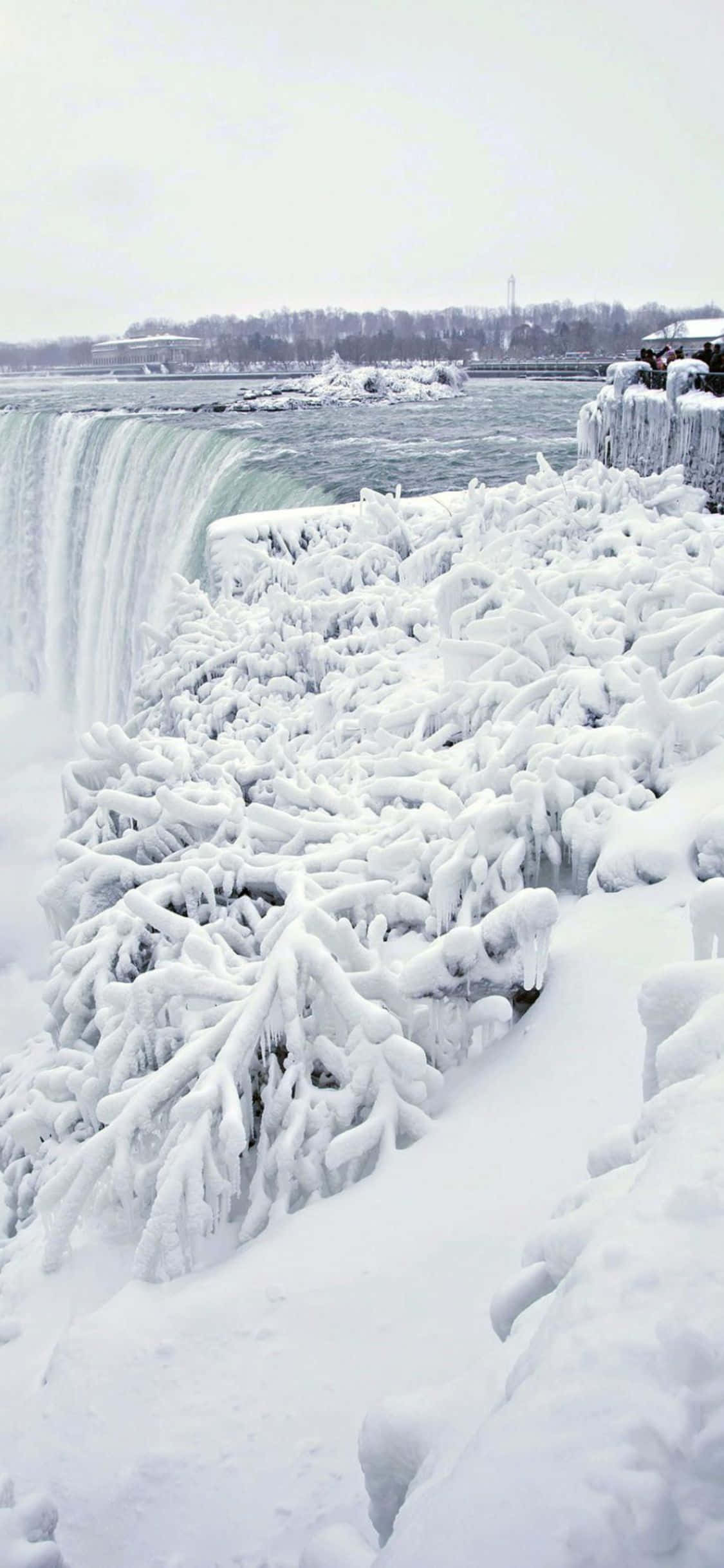 iPhone X talvinen Niagara Falls -tausta Taustakuvat