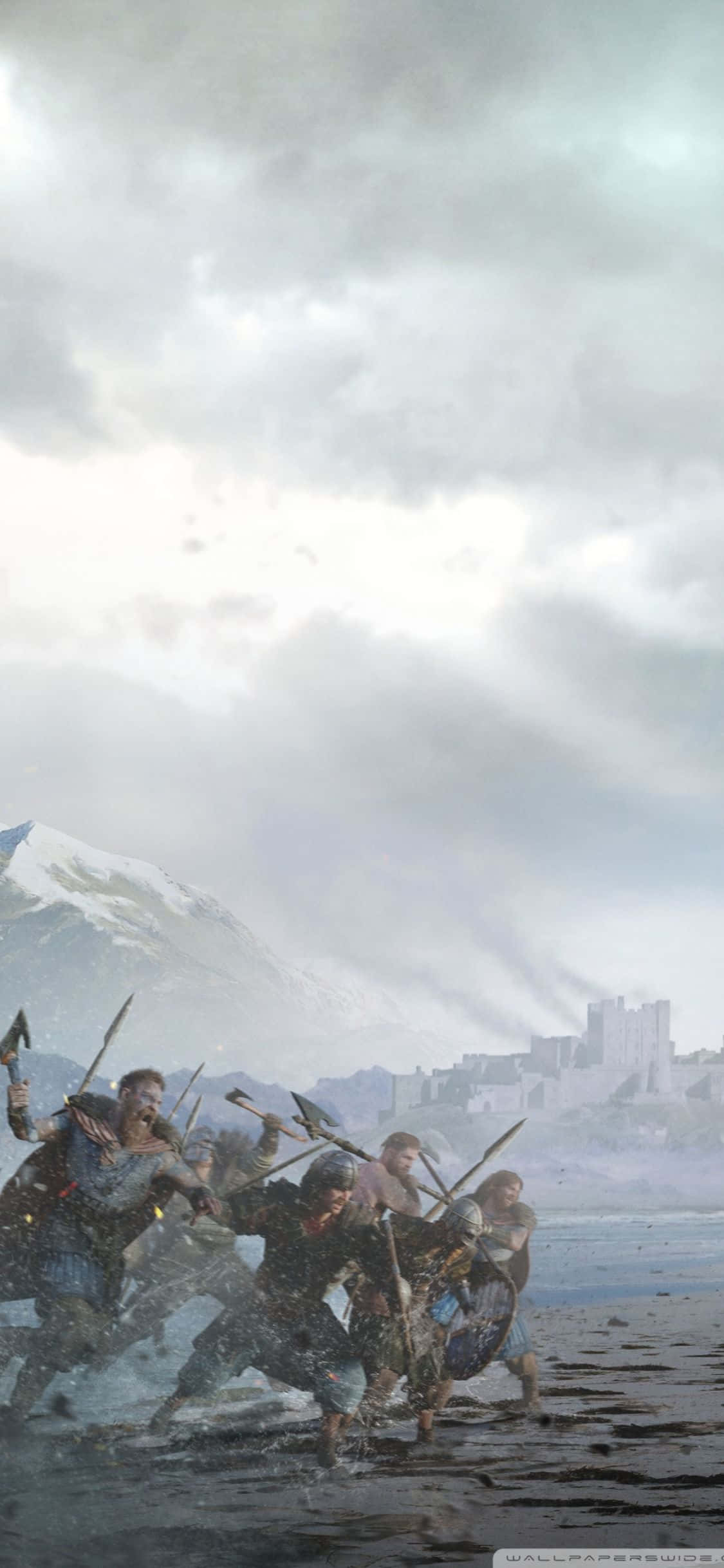iPhone Xs Assassin's Creed Valhalla Viikinkiarmeija Hyökkäämässä Tausta Taustakuvat