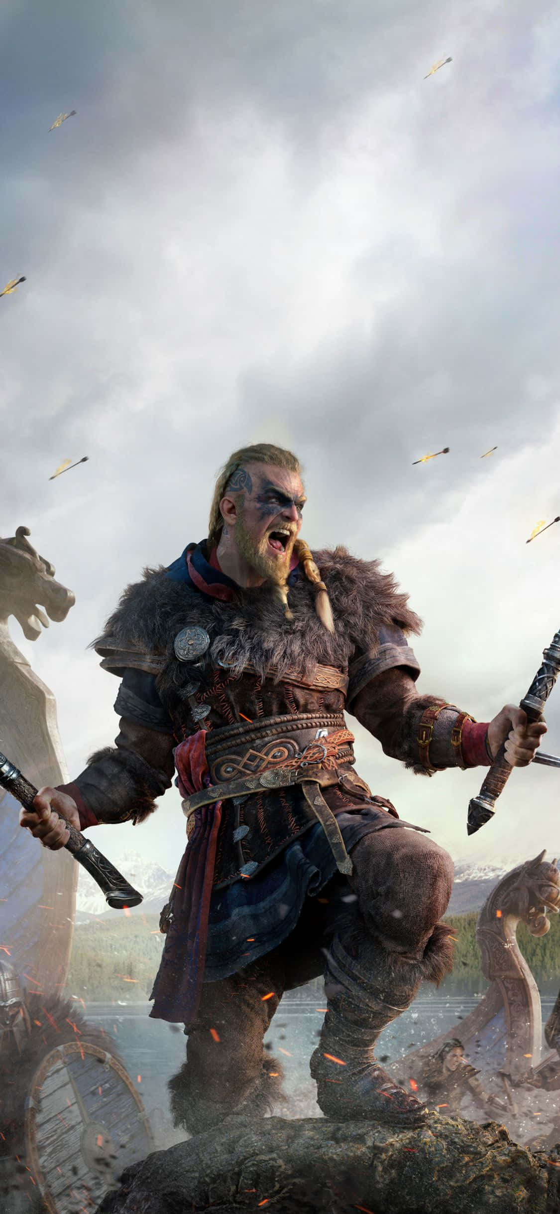 iPhone Xs Assassin's Creed Valhalla Huutava Eivor Taustakuva Taustakuvat