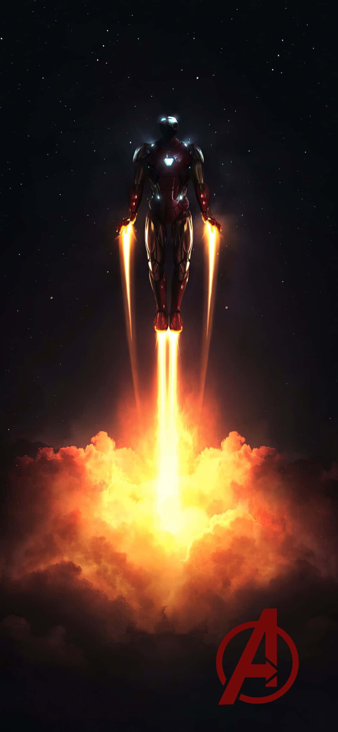 iPhone XS Avengers tausta Iron Man lennossa Taustakuvat
