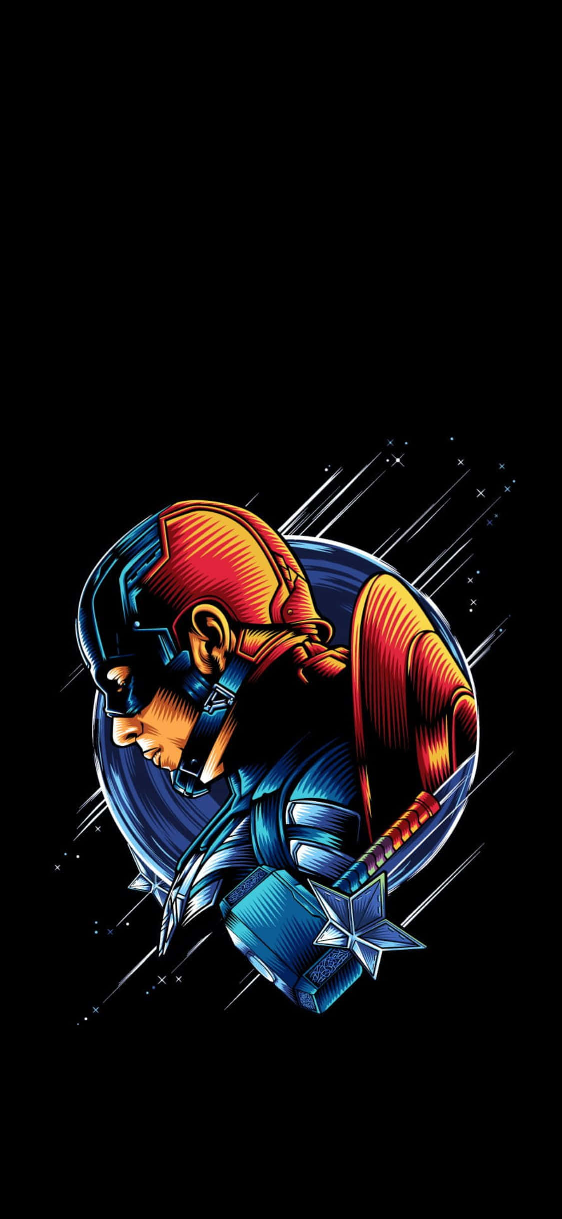 iPhone XS Avengers Tausta Kapteeni Amerikan Digitaalitaide Taustakuvat