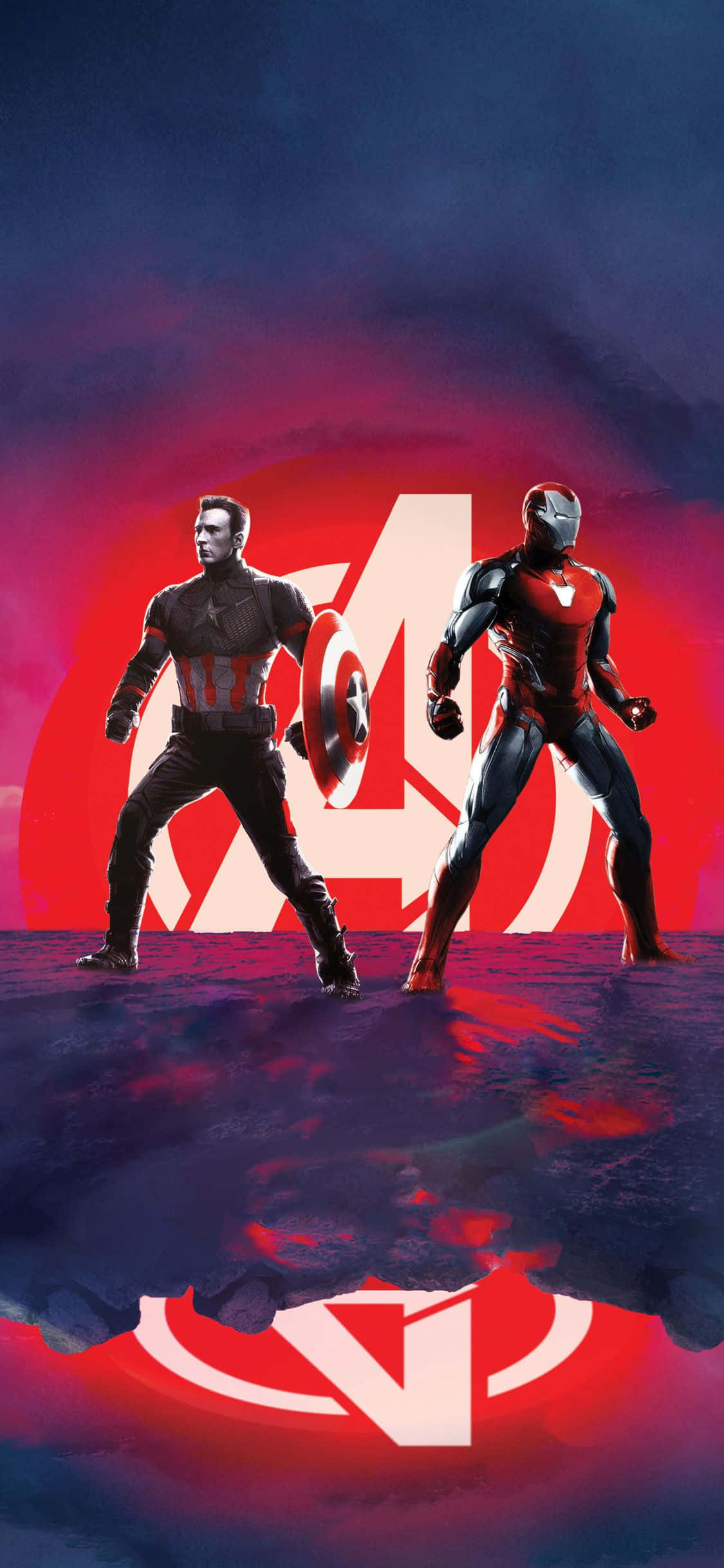 iPhone XS Avengers taustakuva Rautamies ja Kapteeni Amerikka Taustakuvat