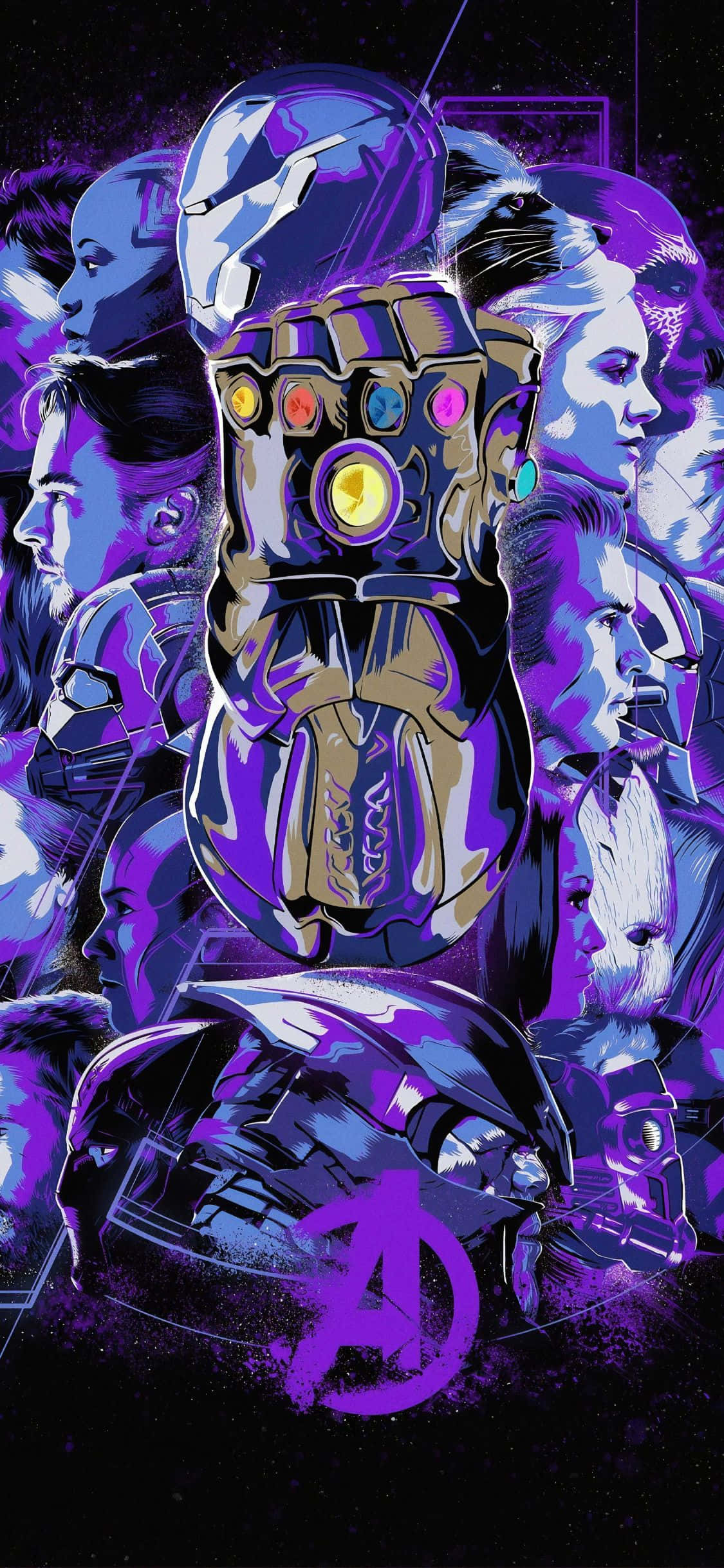 iPhone XS Avengers -taustakuva, Thanoksen hansikas fanitaidetta Taustakuvat