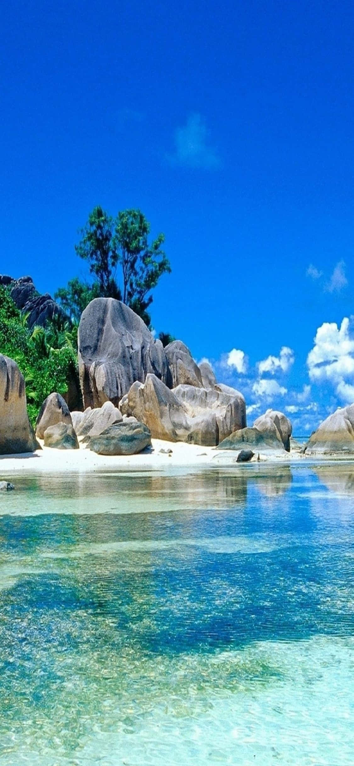 iPhone XS La Digue Beach Tausta Taustakuvat