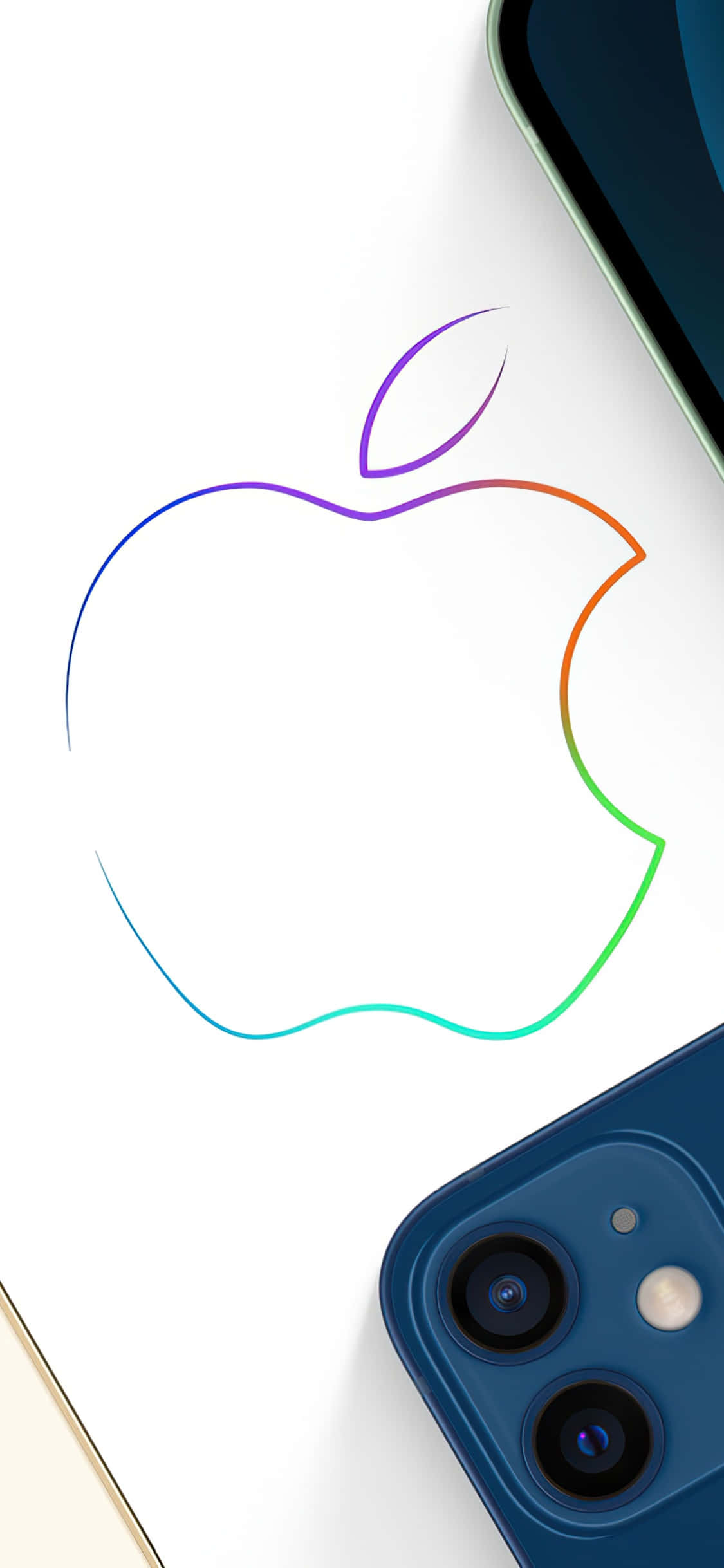 iPhone Xs Max Apple -taustakuva värikkäillä ääriviivoilla Taustakuvat