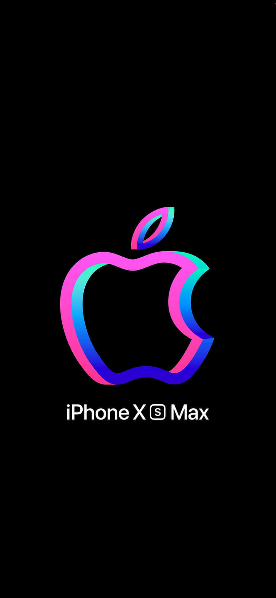 iPhone Xs Max Apple -taustakuva neonpinkki ja -sininen Taustakuvat
