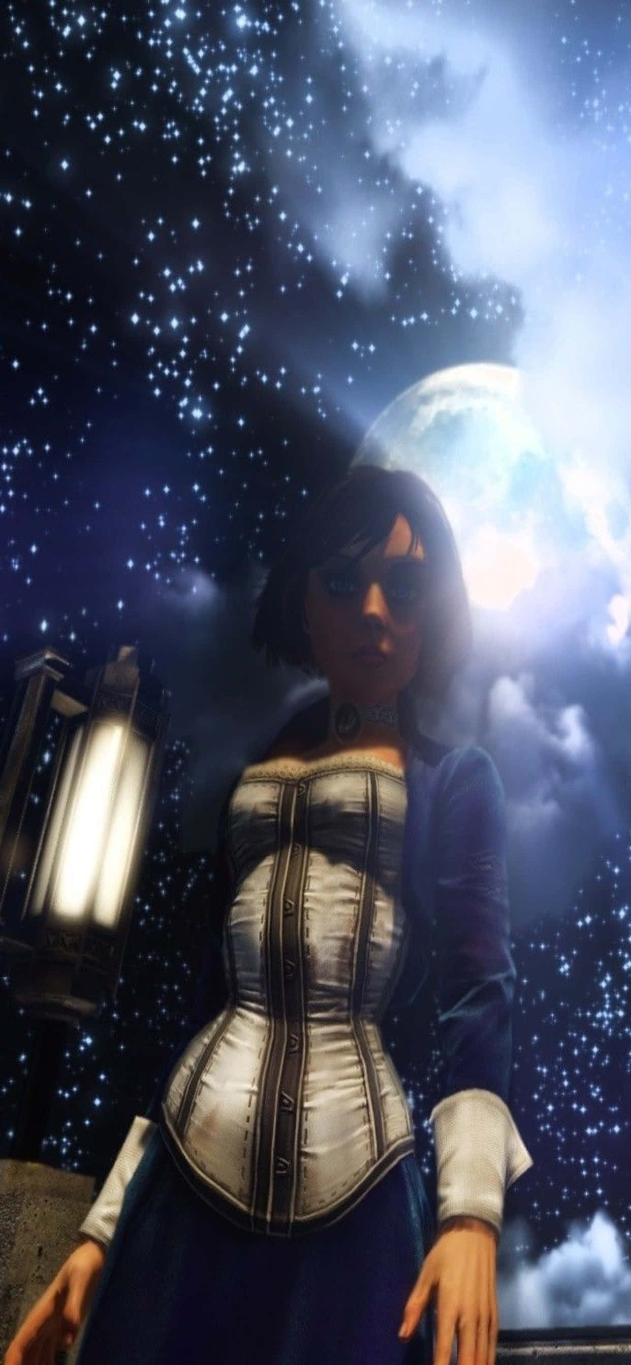 iPhone Xs Max Bioshock Infinite Kuu ja tähdet -tausta Taustakuvat