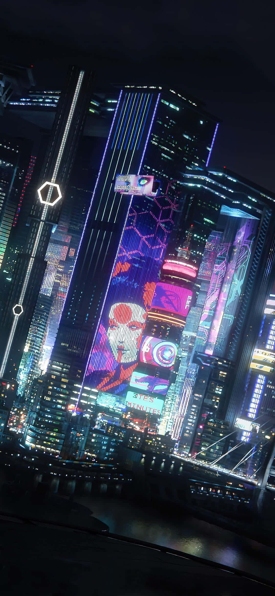 iPhone XS Max Cyberpunk 2077 yökaupunkitausta Taustakuvat