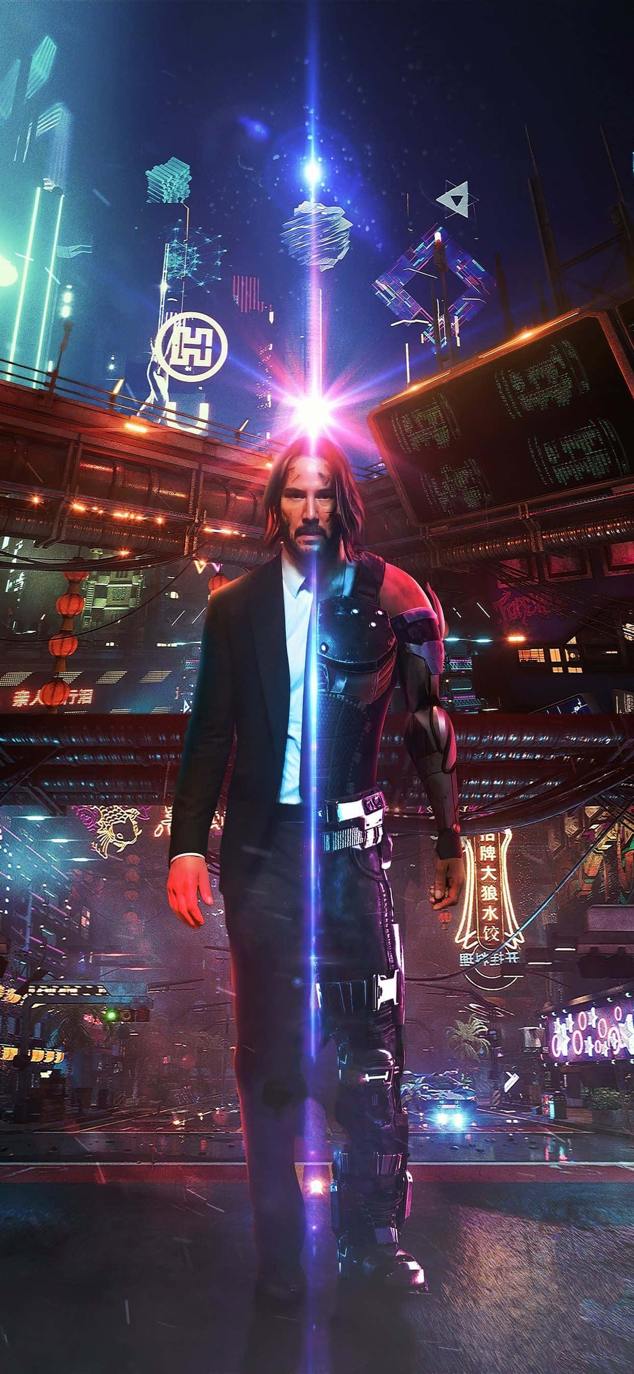 iPhone XS Max Cyberpunk 2077 Keanu Reeves Tausta Taustakuvat