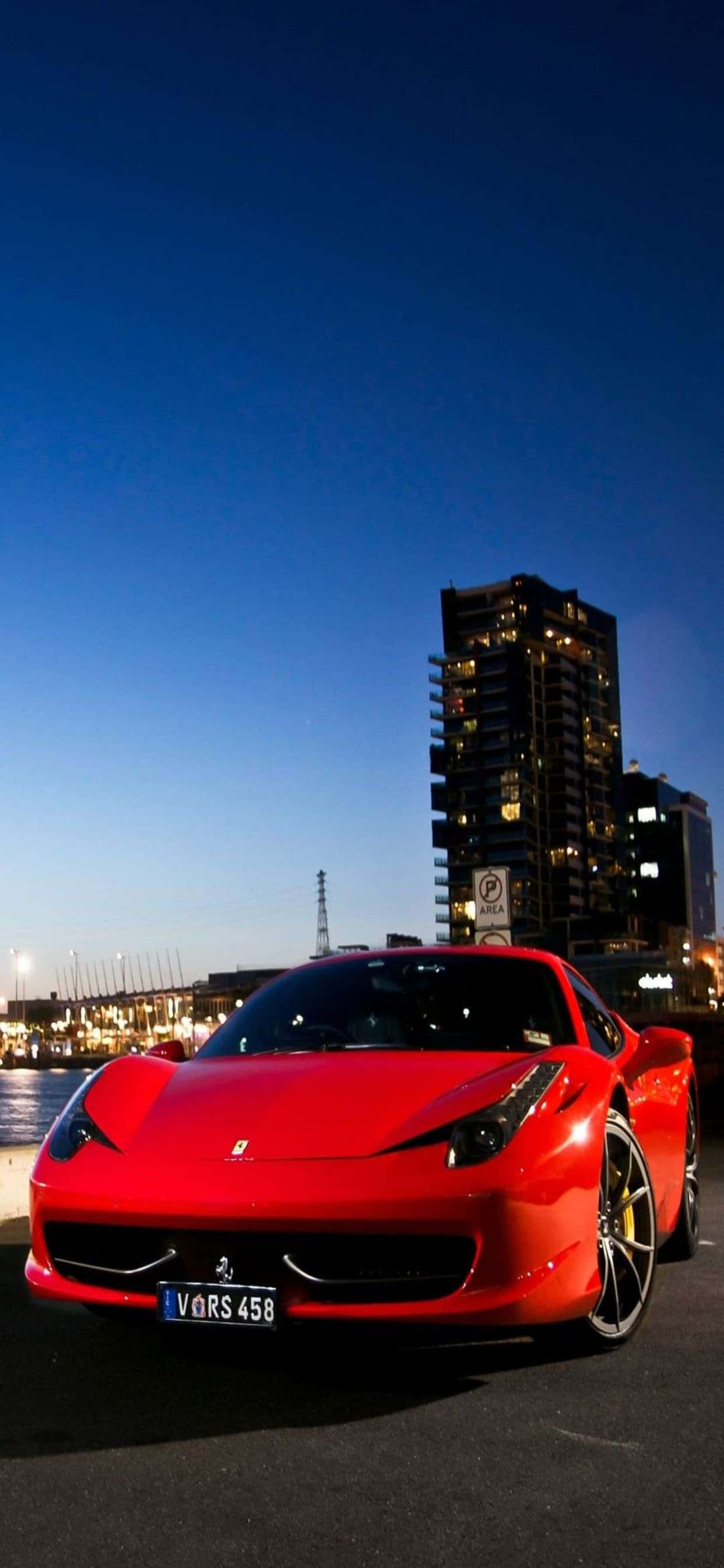 iPhone Xs Max Ferrari Taustakuva Kiiltävä Punainen Ferrari 458 Taustakuvat