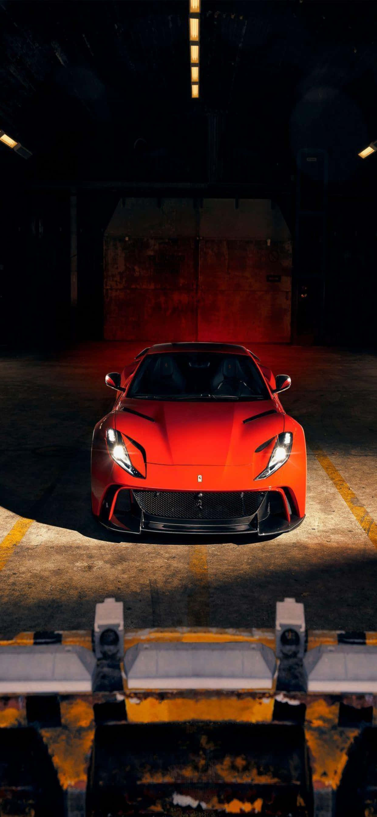 iPhone Xs Max Ferrari -taustakuva Punainen Ferrari 812 Superfast varastossa Taustakuvat