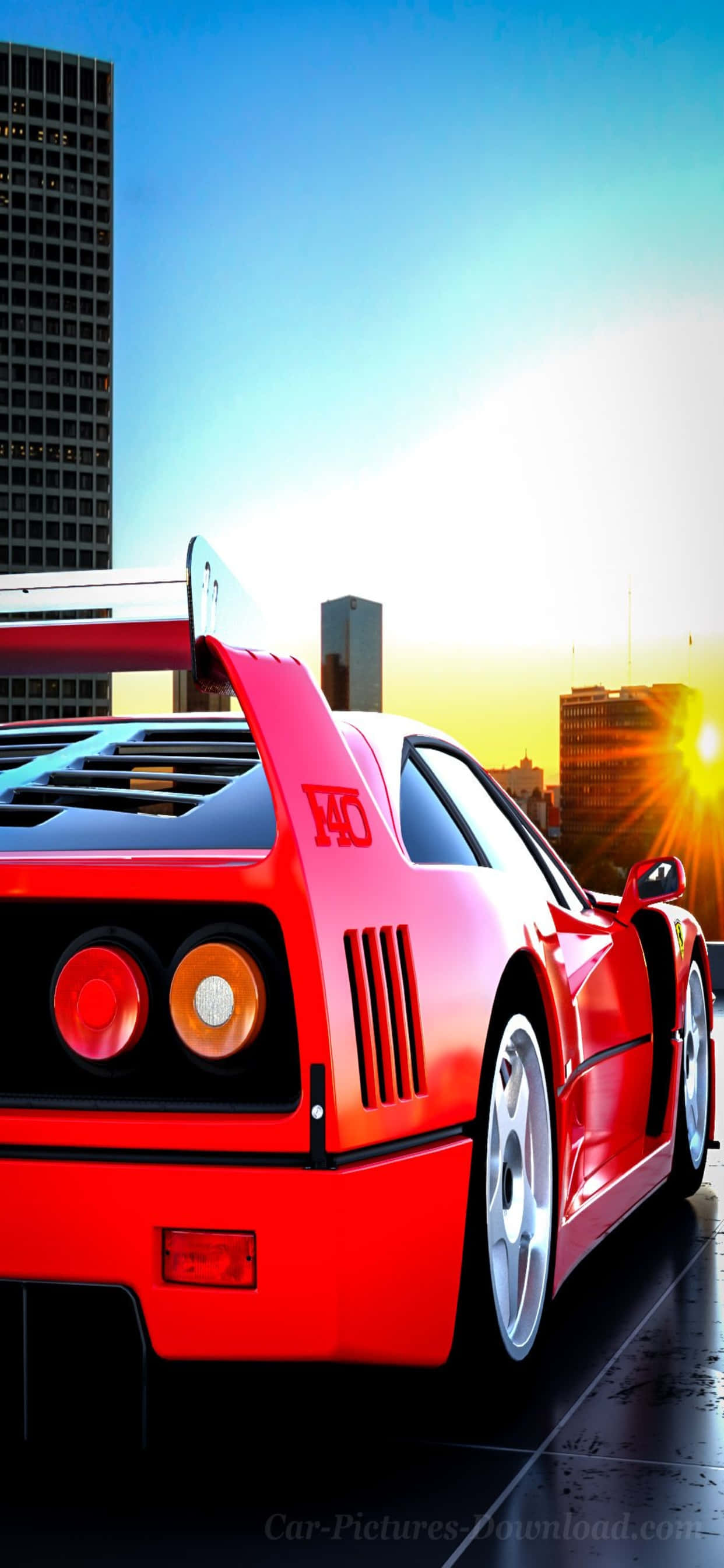 iPhone Xs Max Ferrari Taustakuva Piirros Punaisesta Ferrari F40:stä Taustakuvat