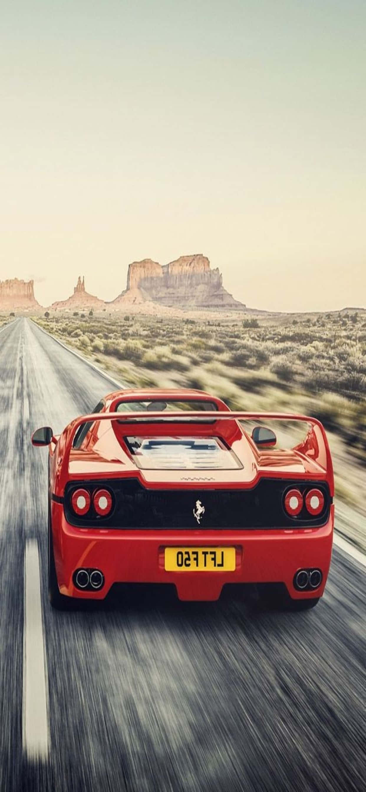 iPhone Xs Max Ferrari Taustakuva Punainen Ferrari F50 Tiellä Taustakuvat