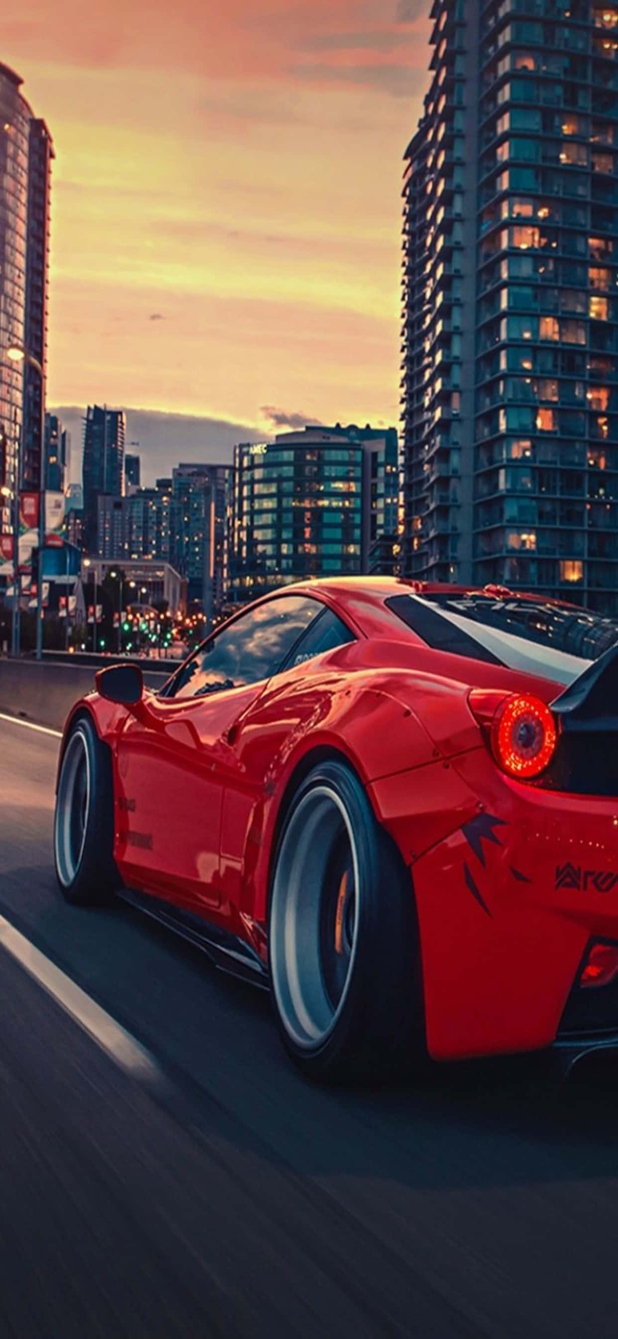 iPhone Xs Max Ferrari -taustakuva Kiiltävä punainen Ferrari 458 Taustakuvat