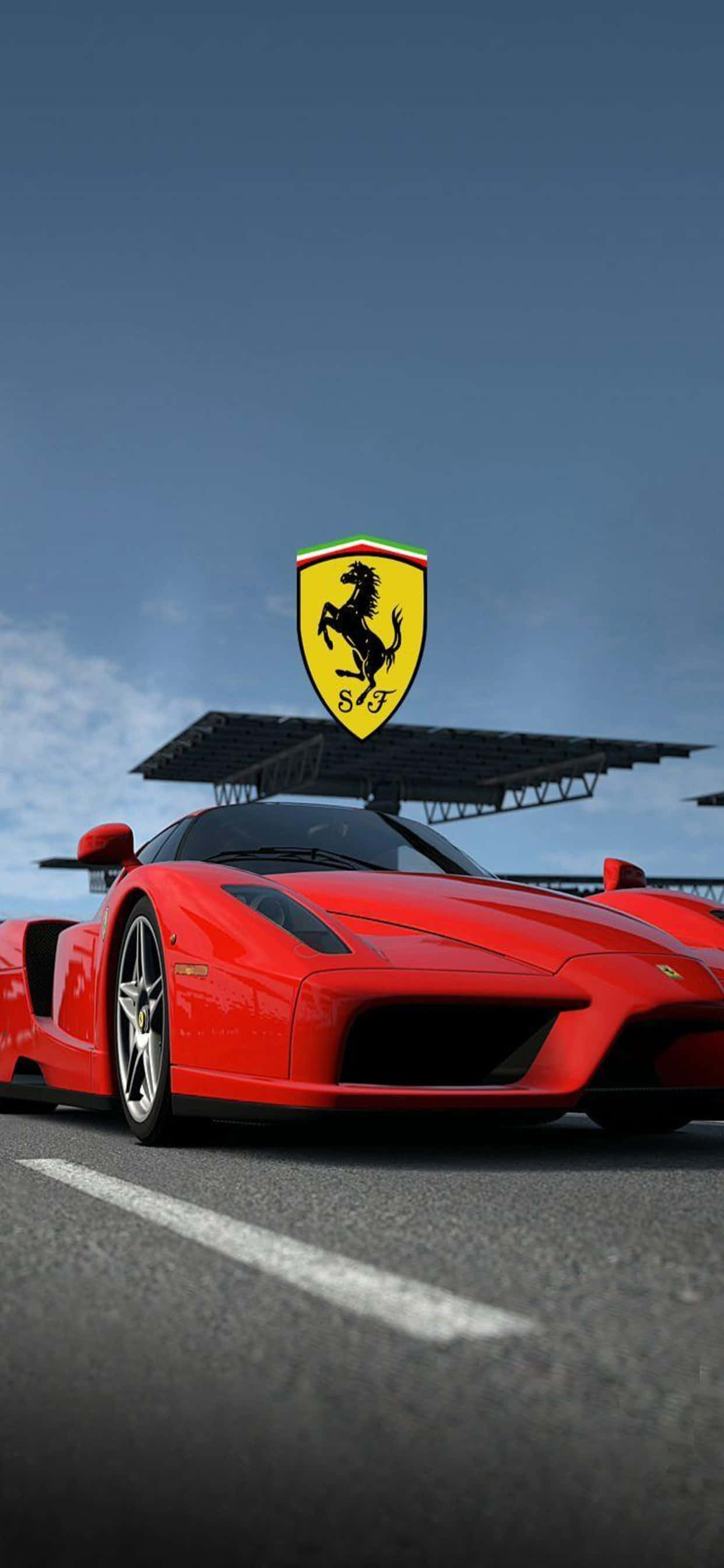 iPhone XS Max Ferrari -taustakuva - Punainen Ferrari Enzo logolla Taustakuvat