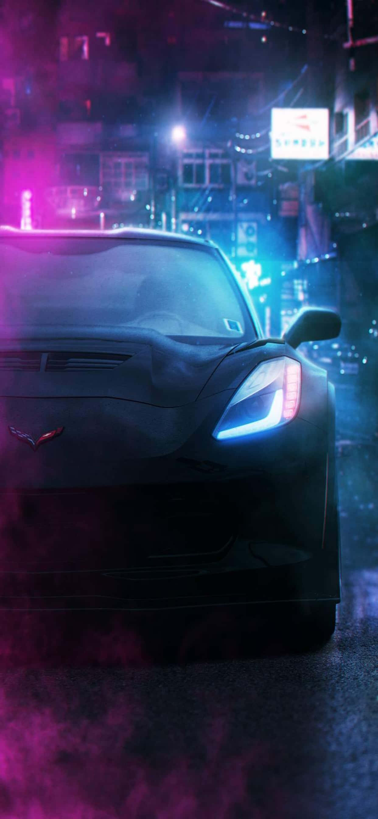 iPhone Xs Max Ferrari -tausta musta Ferrari violetti savu Taustakuvat