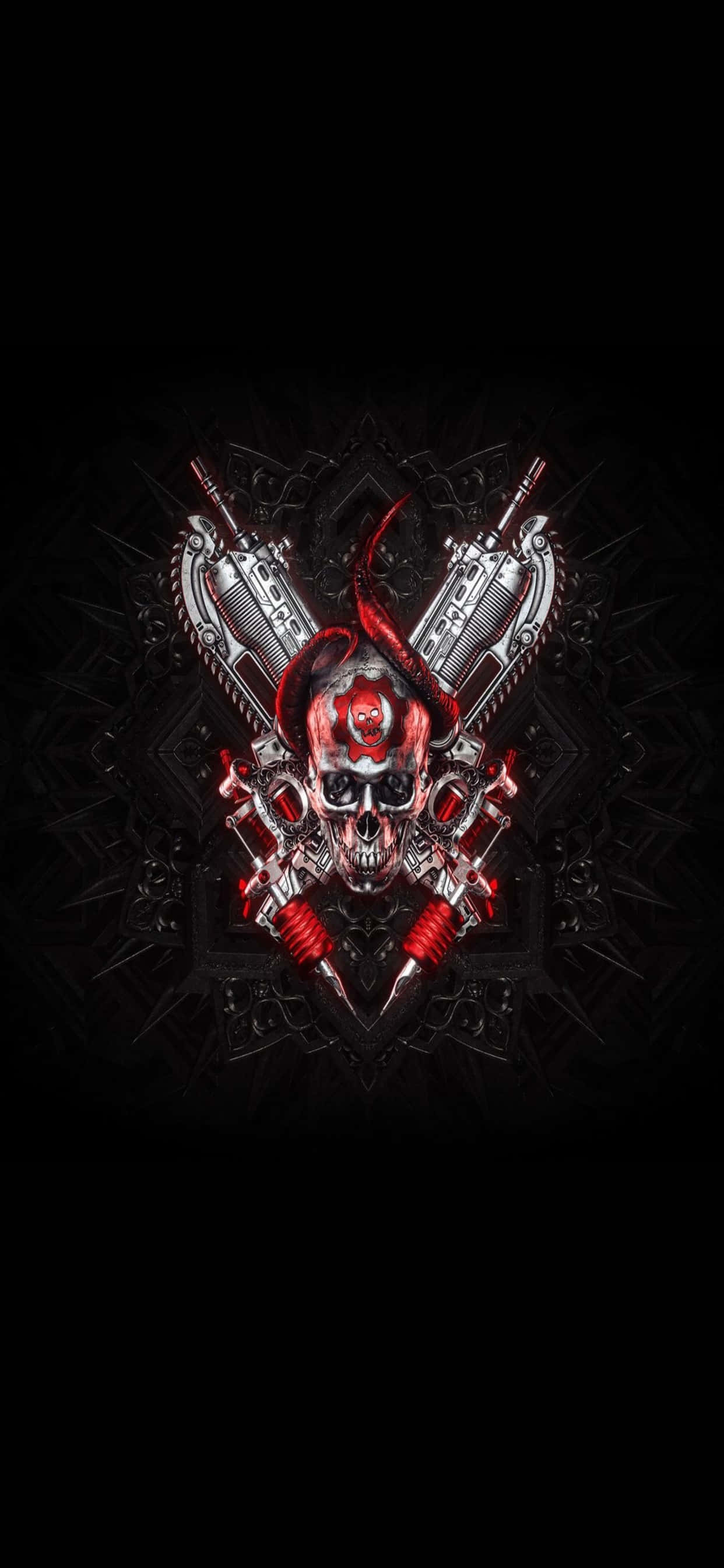 iPhone XS Max Gears of War 5 -symmetrinen logotausta Taustakuvat