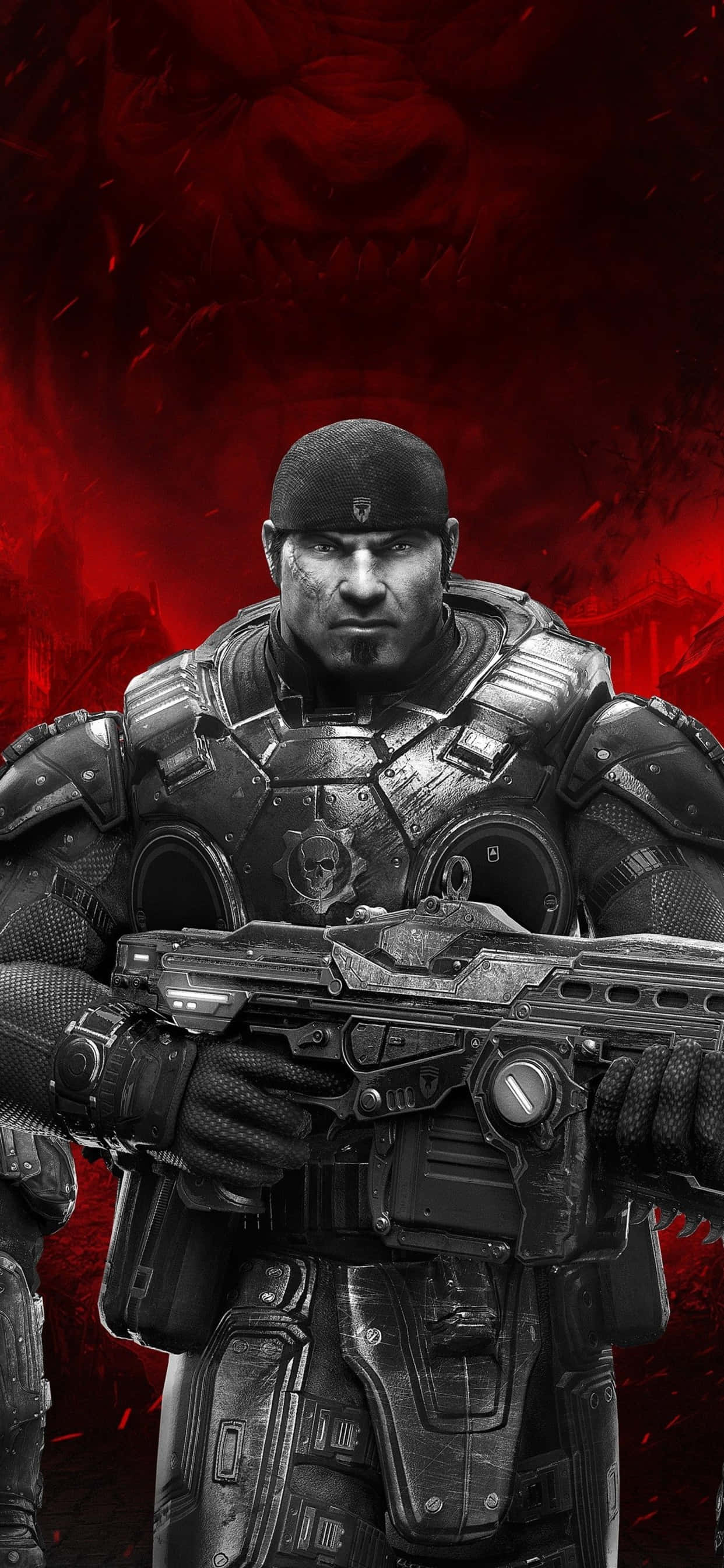 iPhone XS Max Gears Of War 5 -hahmo Marcus -tausta Taustakuvat