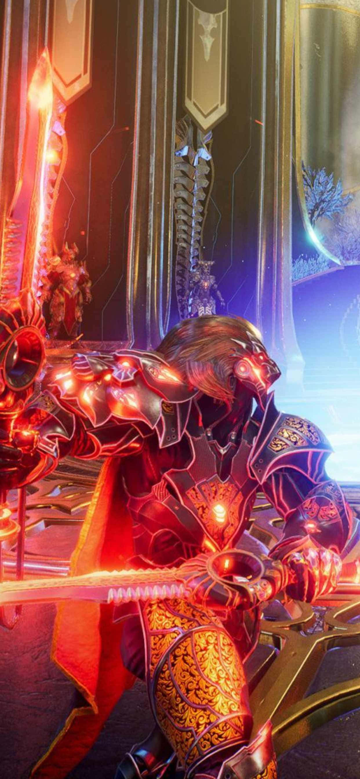 iPhone Xs Max Godfall Silvermane kaksoismiekat tausta Taustakuvat