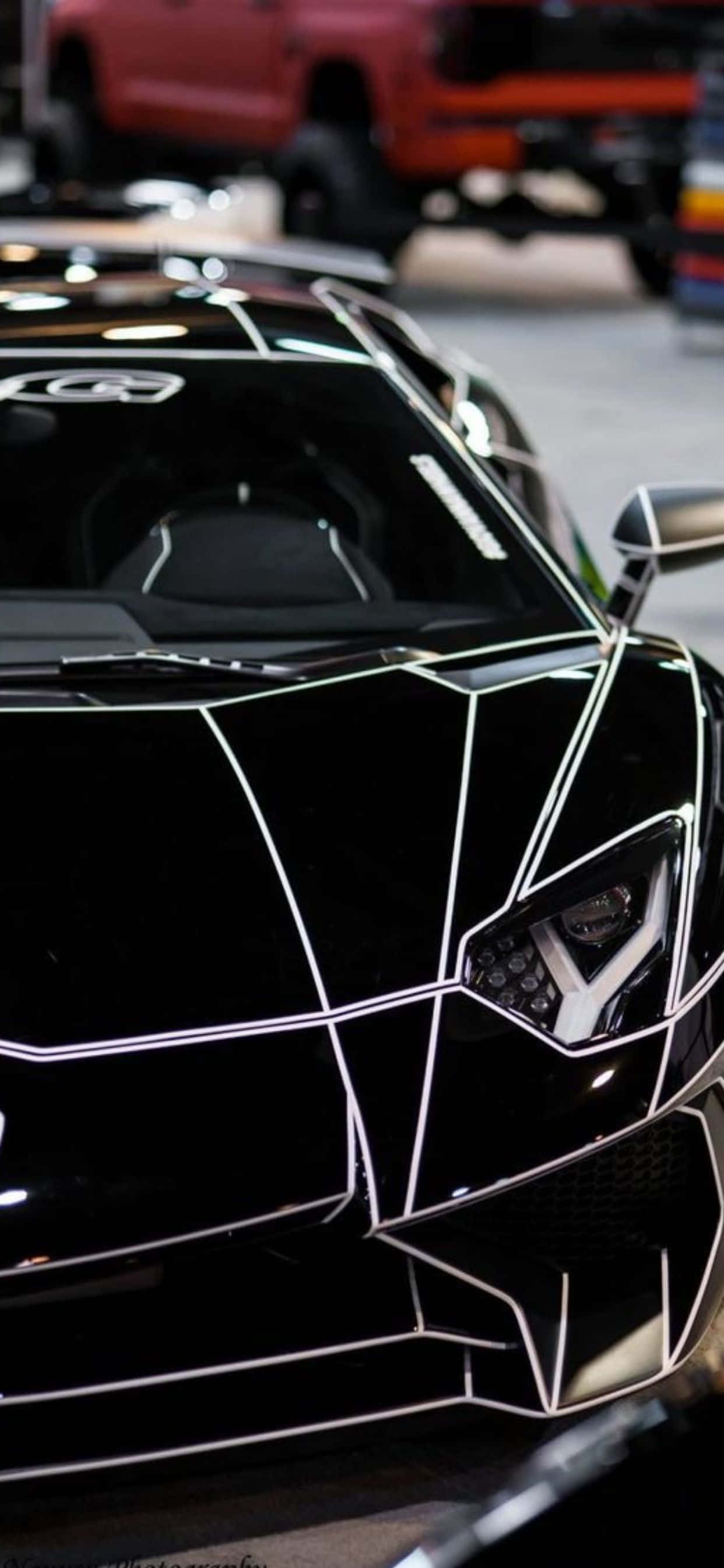 iPhone XS Max Lamborghini Kiiltävä Musta Tausta Taustakuvat