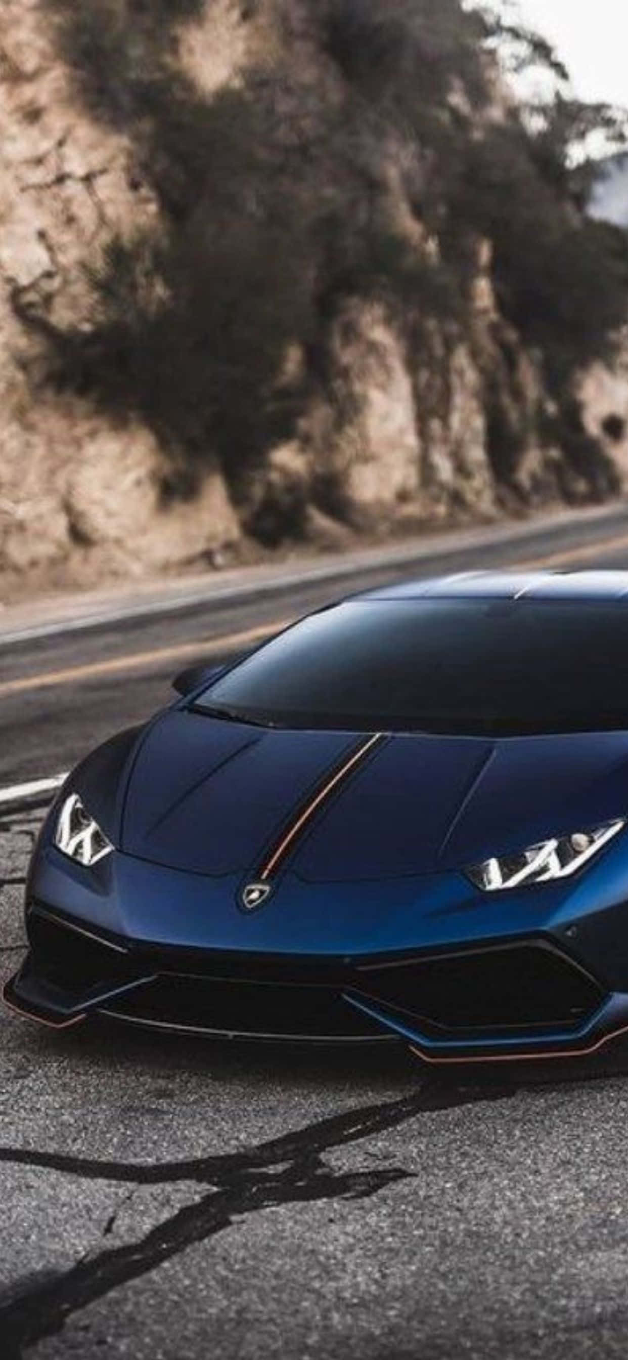 iPhone XS Max Lamborghini Blue Huracan tausta Taustakuvat