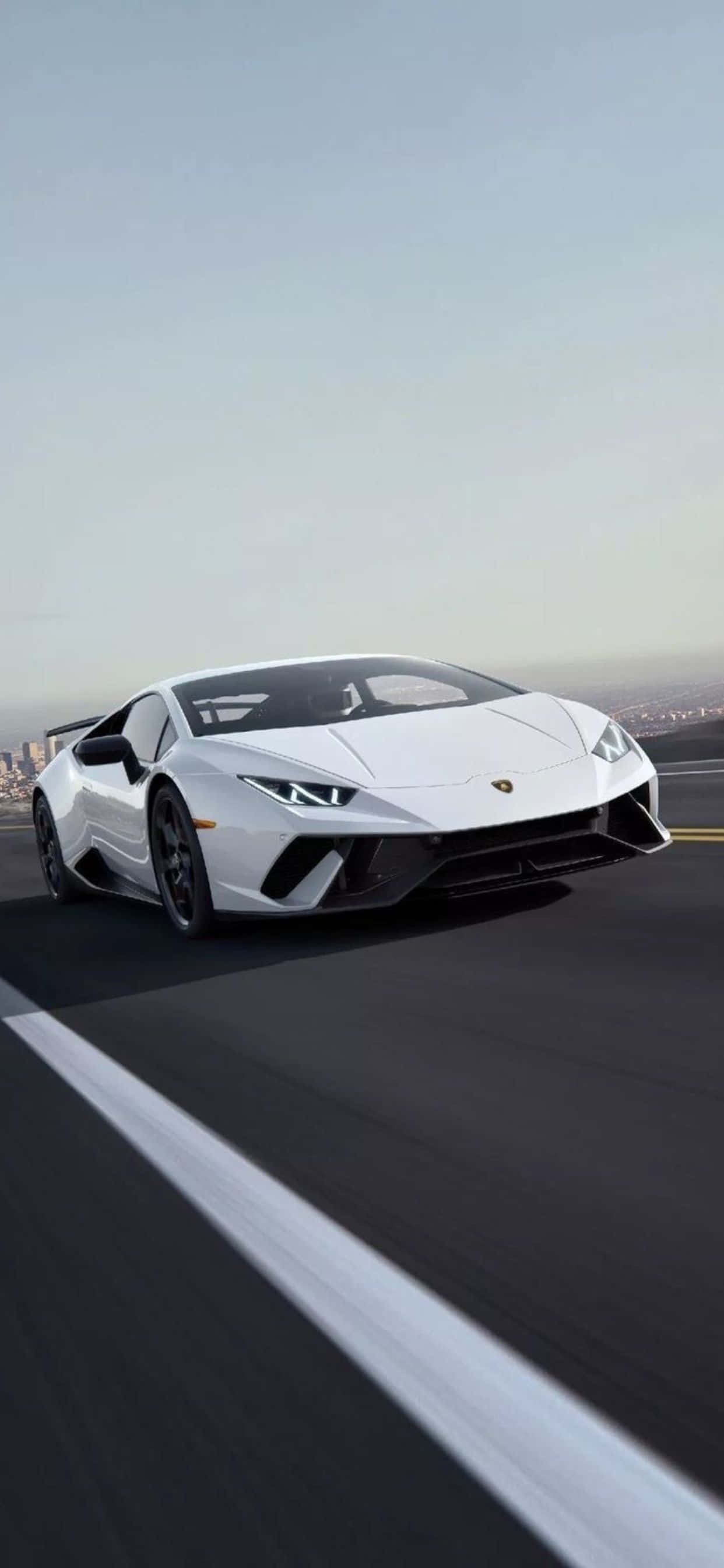 iPhone XS Max Lamborghini Huracan EVO Valkoinen Tausta Taustakuvat