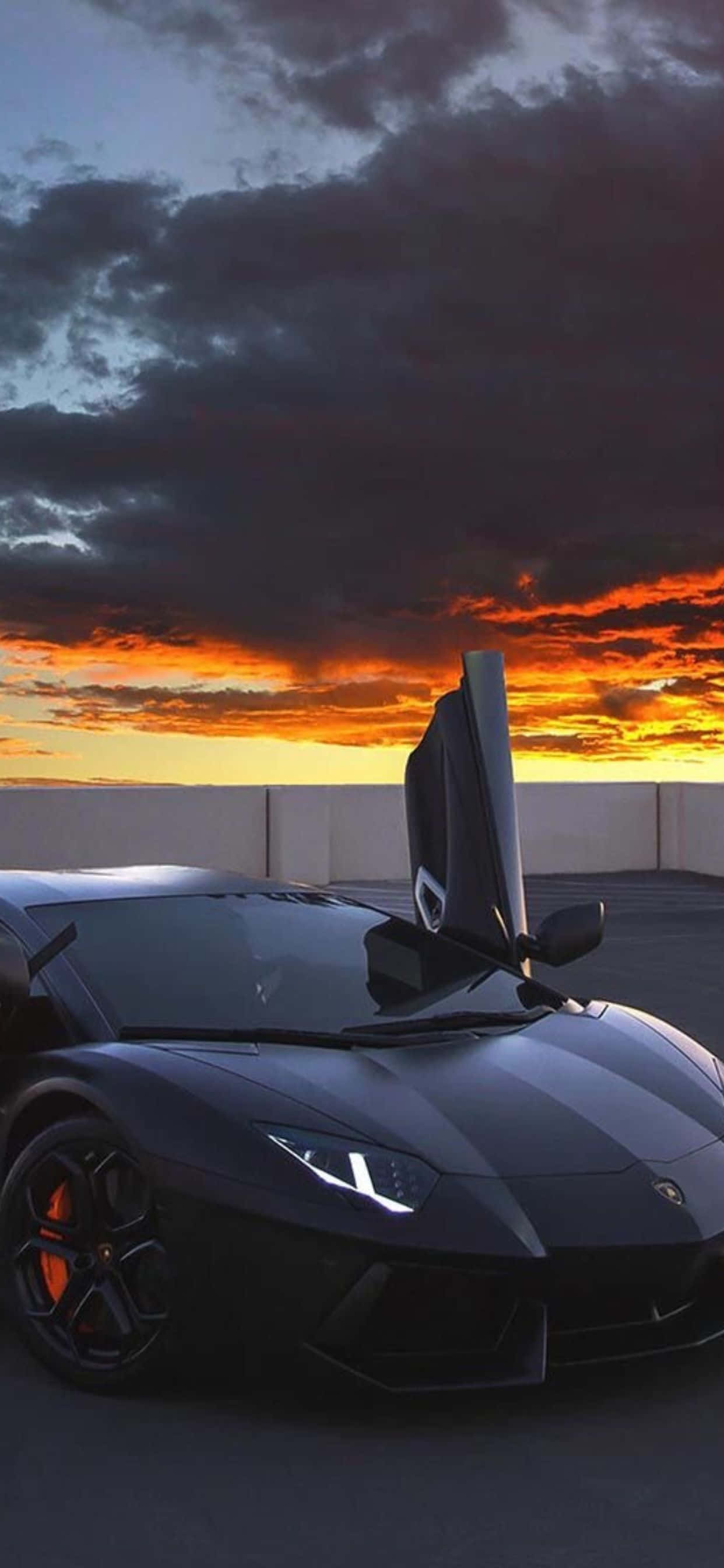 iPhone XS Max Lamborghini musta Aventador -tausta Taustakuvat