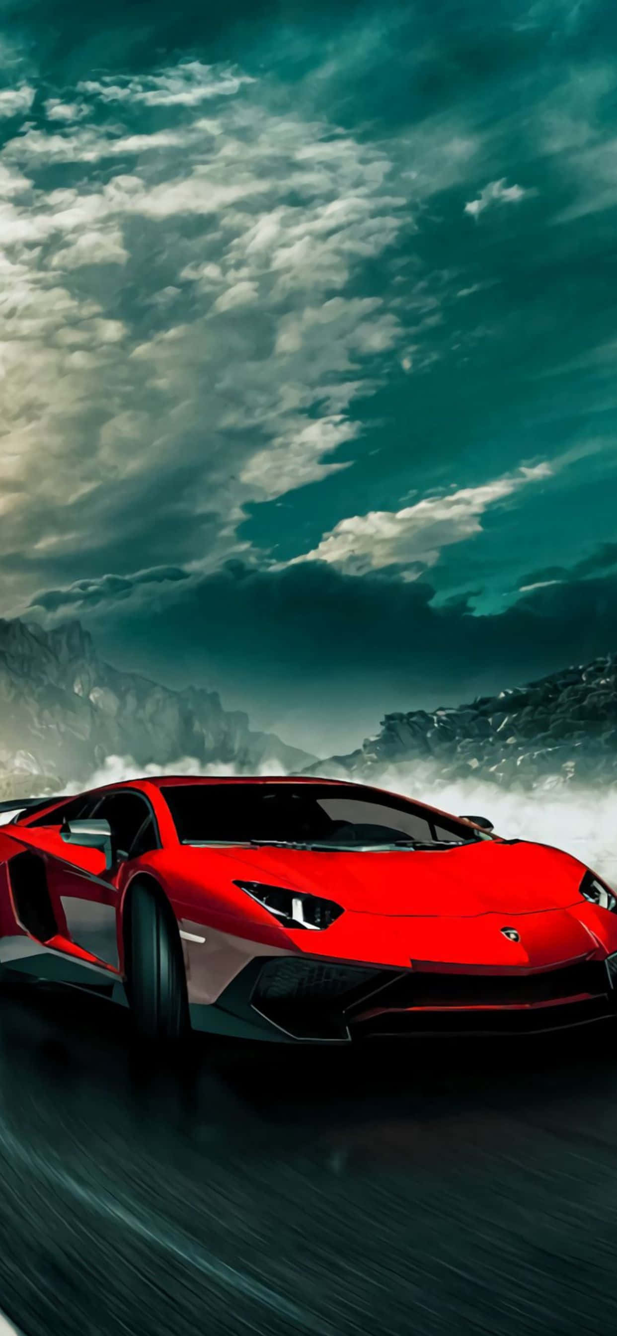 iPhone XS Max Lamborghini Punainen Aventador Tausta Taustakuvat