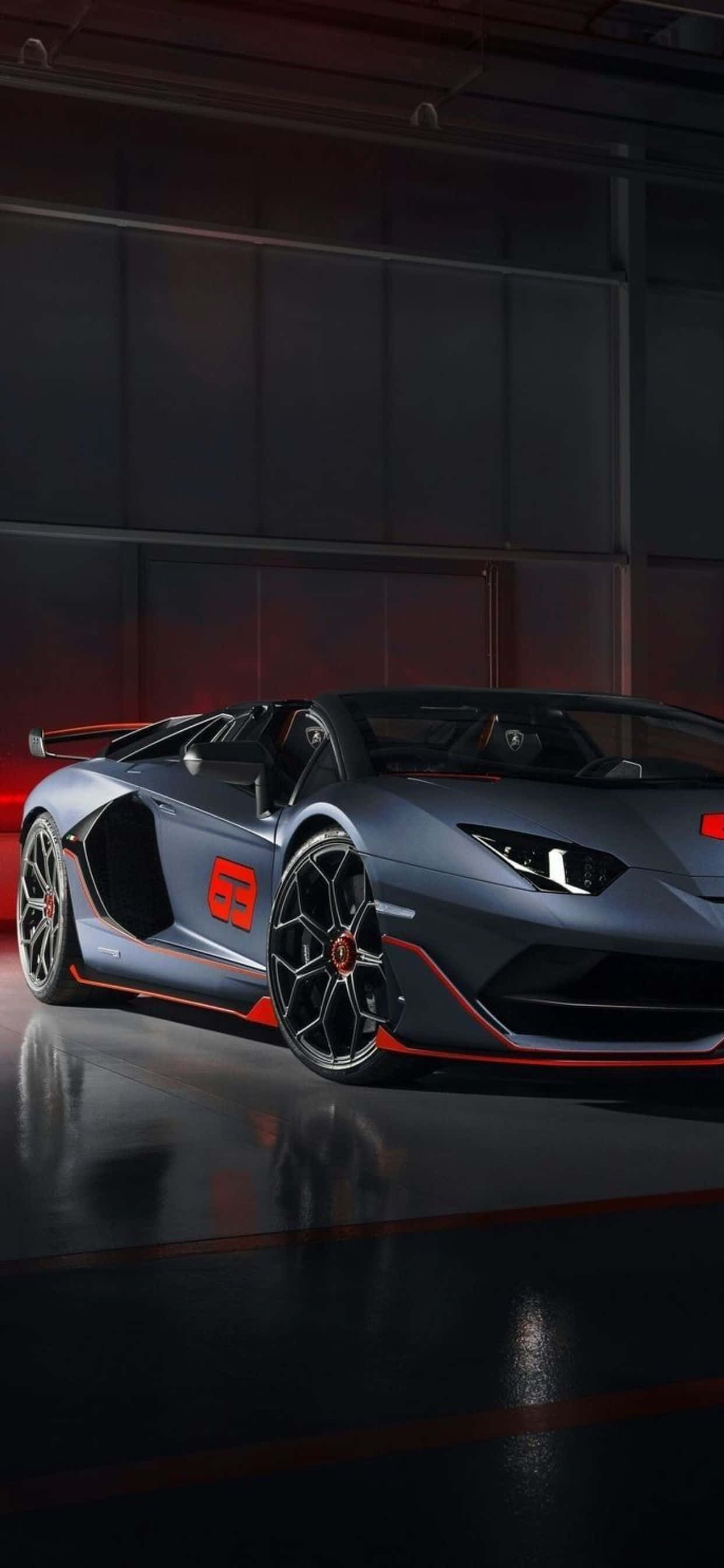 iPhone XS Max Lamborghini punainen ja harmaa tausta Taustakuvat