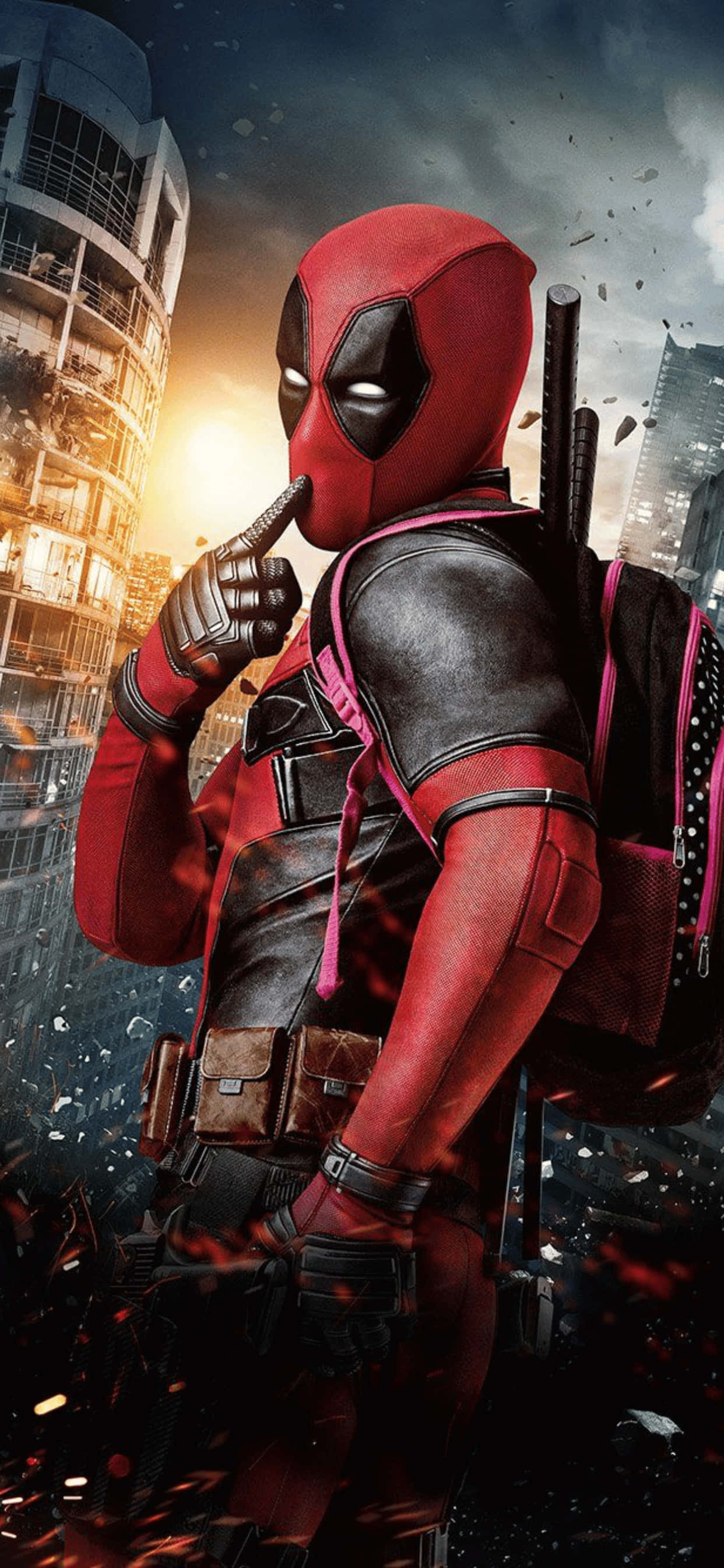 iPhone XS Max Marvel Deadpool Poseeraa Tausta Taustakuvat