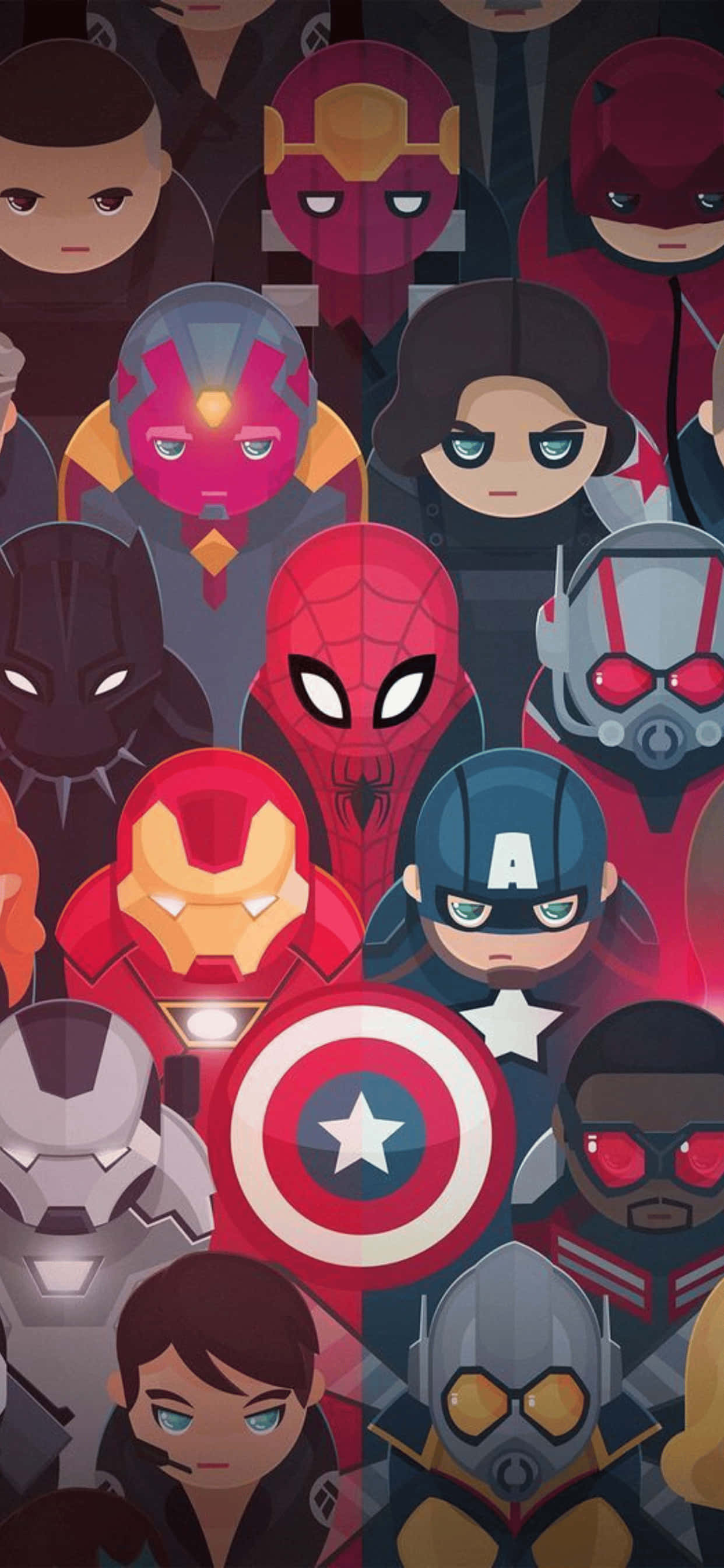 iPhone XS Max Marvel Chibi-supersankarit Tausta Taustakuvat