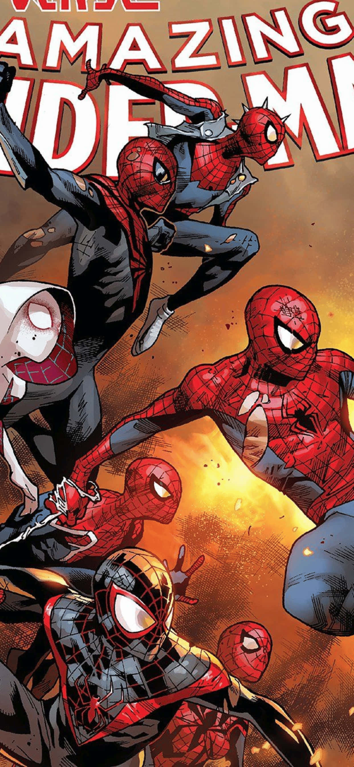 iPhone XS Max Marvel Spiderman Multiverse -taustakuva Taustakuvat