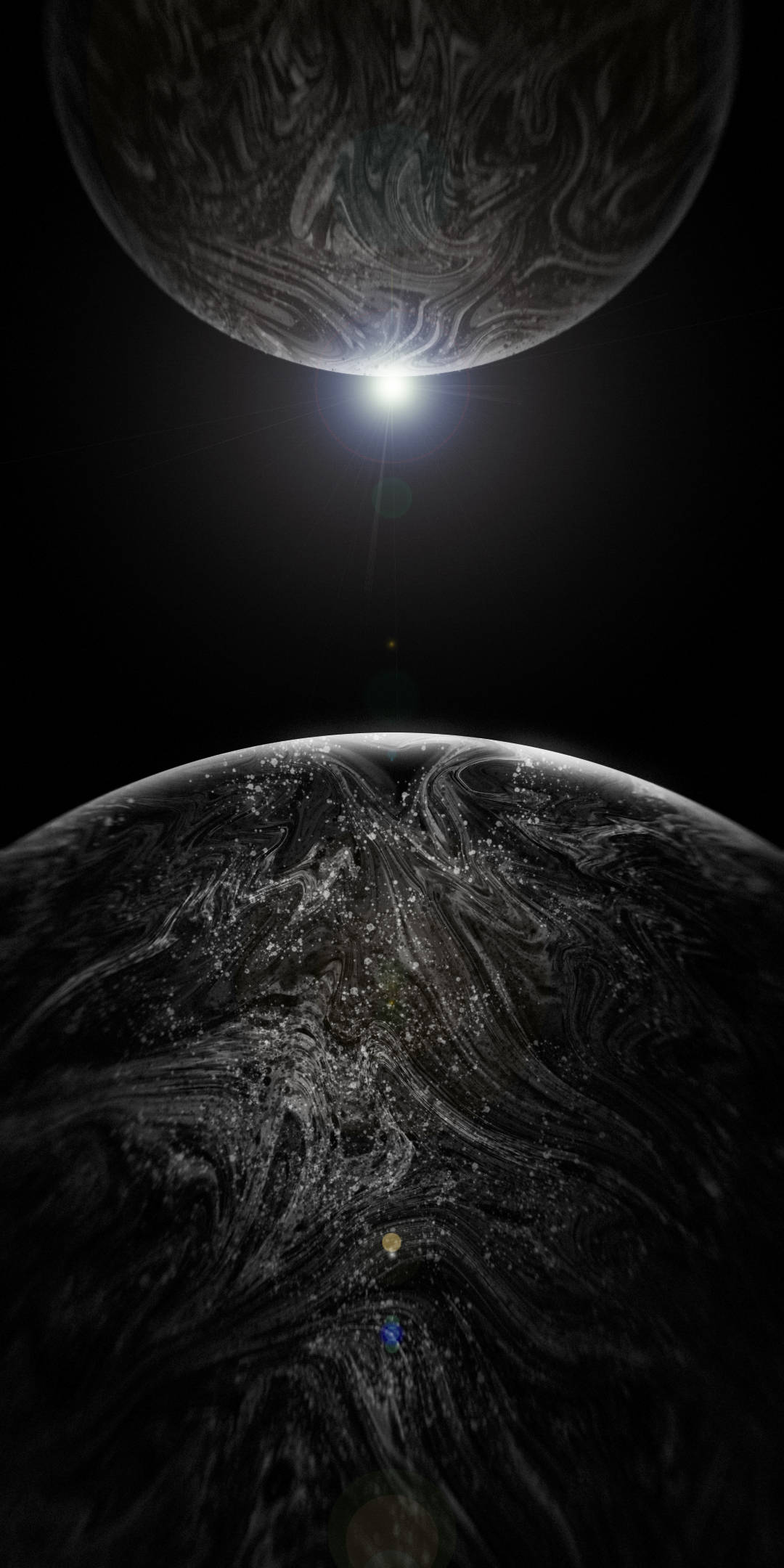 iPhone XS Max OLED harmaat planeetat Taustakuvat