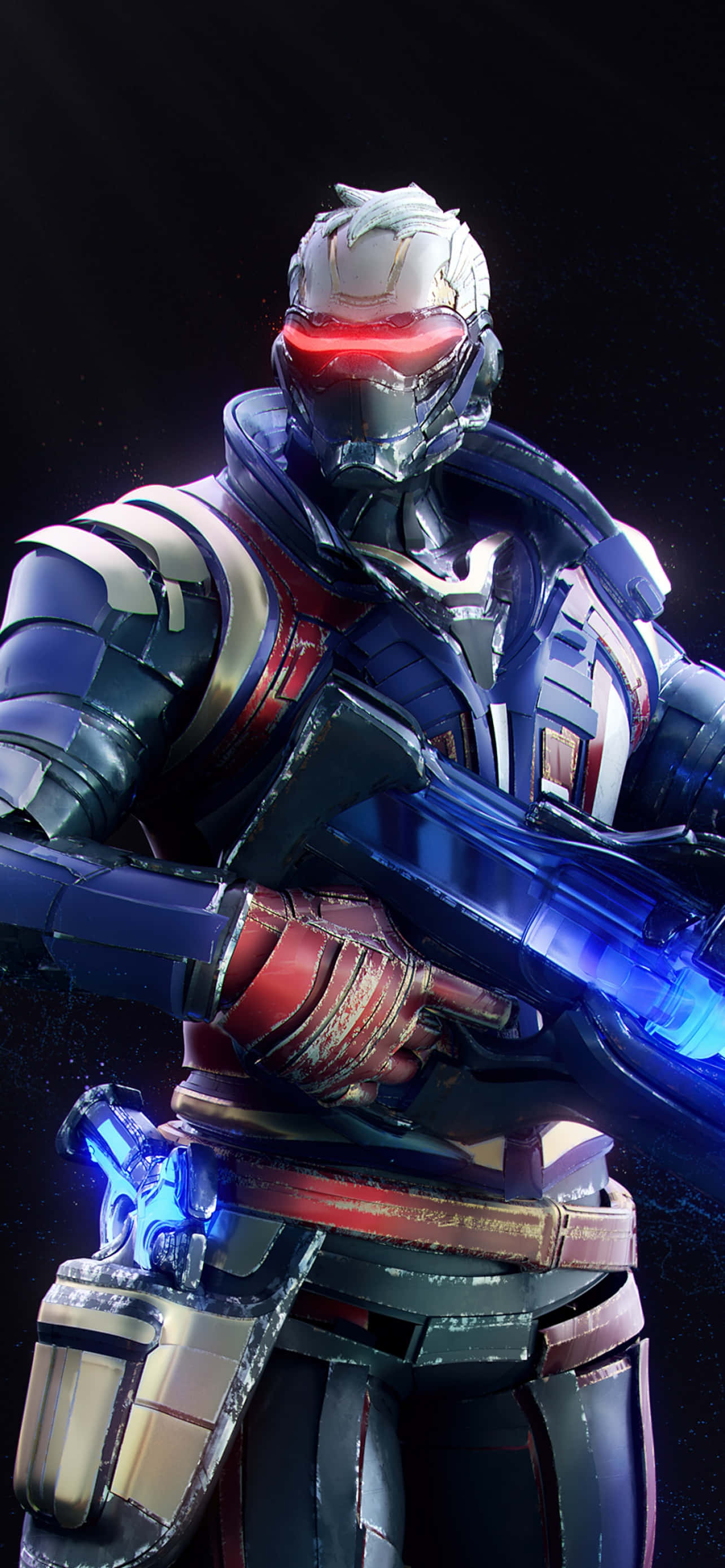 iPhone Xs Max Overwatch -taustakuva Soldier: 76 aseet esillä Taustakuvat