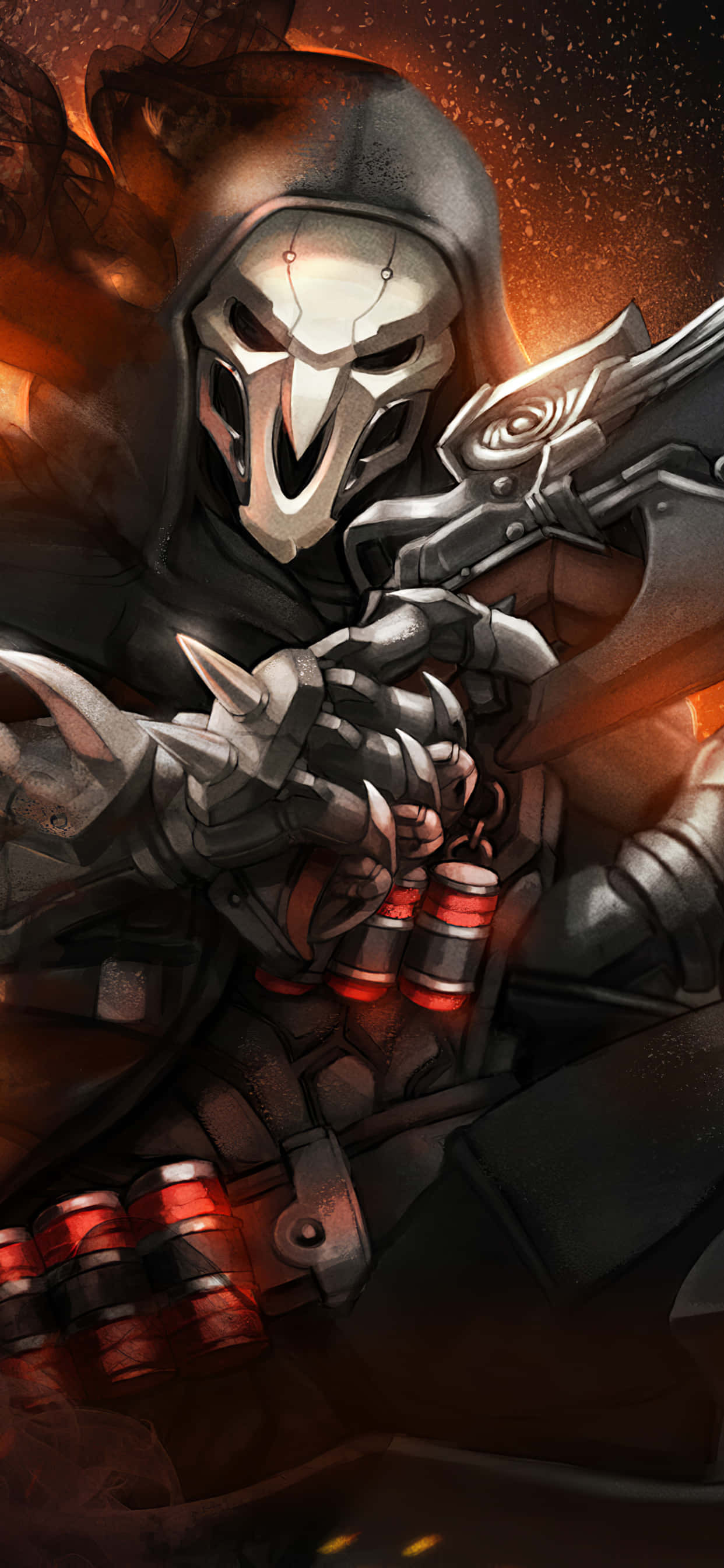 iPhone Xs Max Overwatch -taustakuva Reaper aseineen Taustakuvat