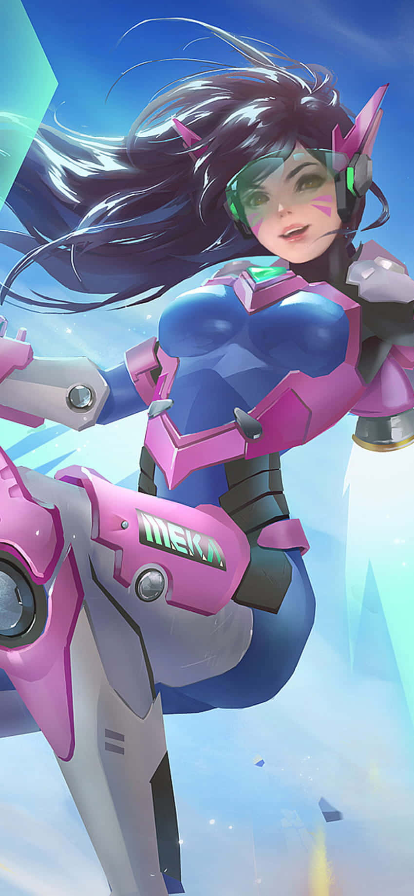 iPhone Xs Max Overwatch Taustakuva D.Va Leijuu Ilmassa Taustakuvat